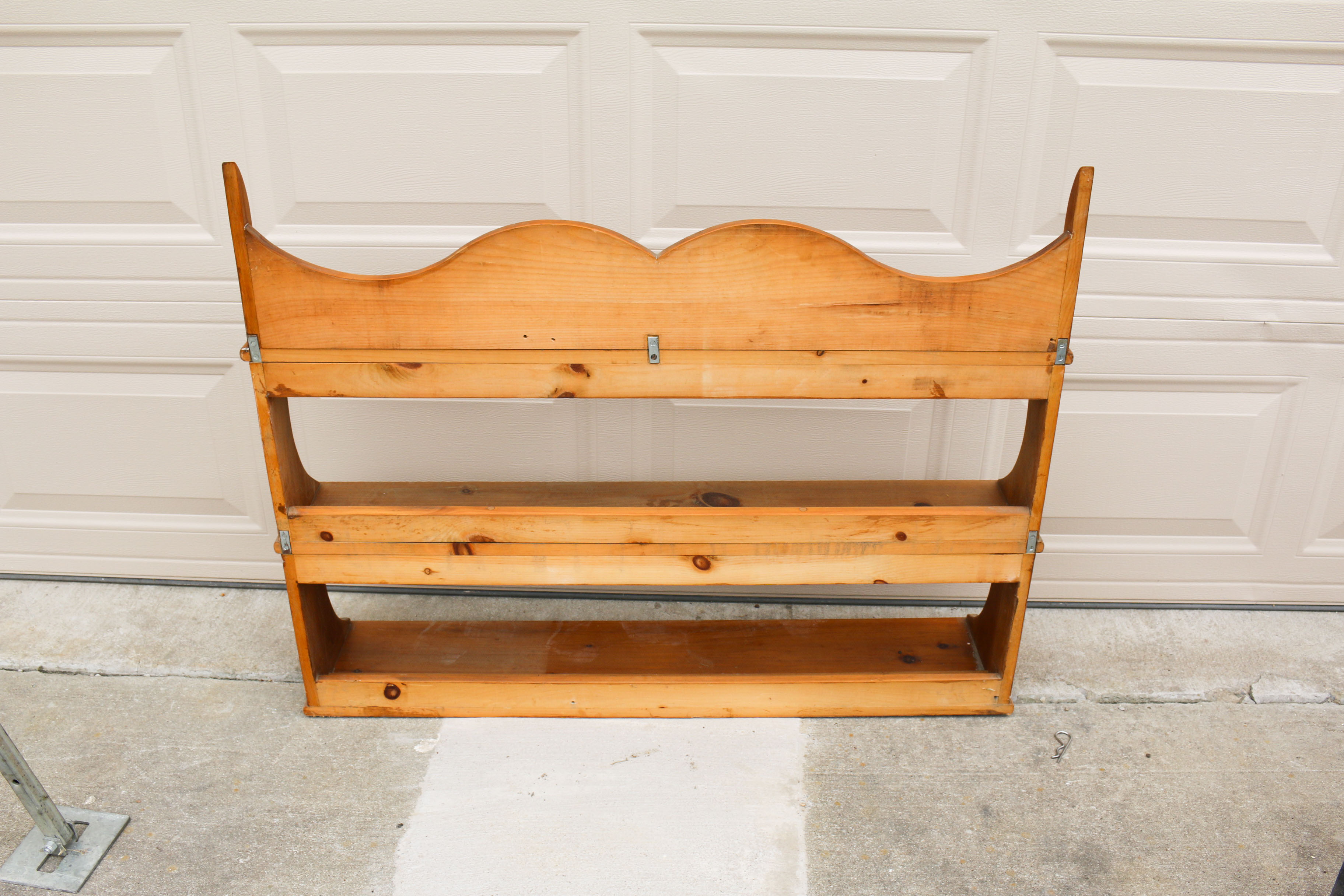 Vintage Wooden Plate Display Shelf