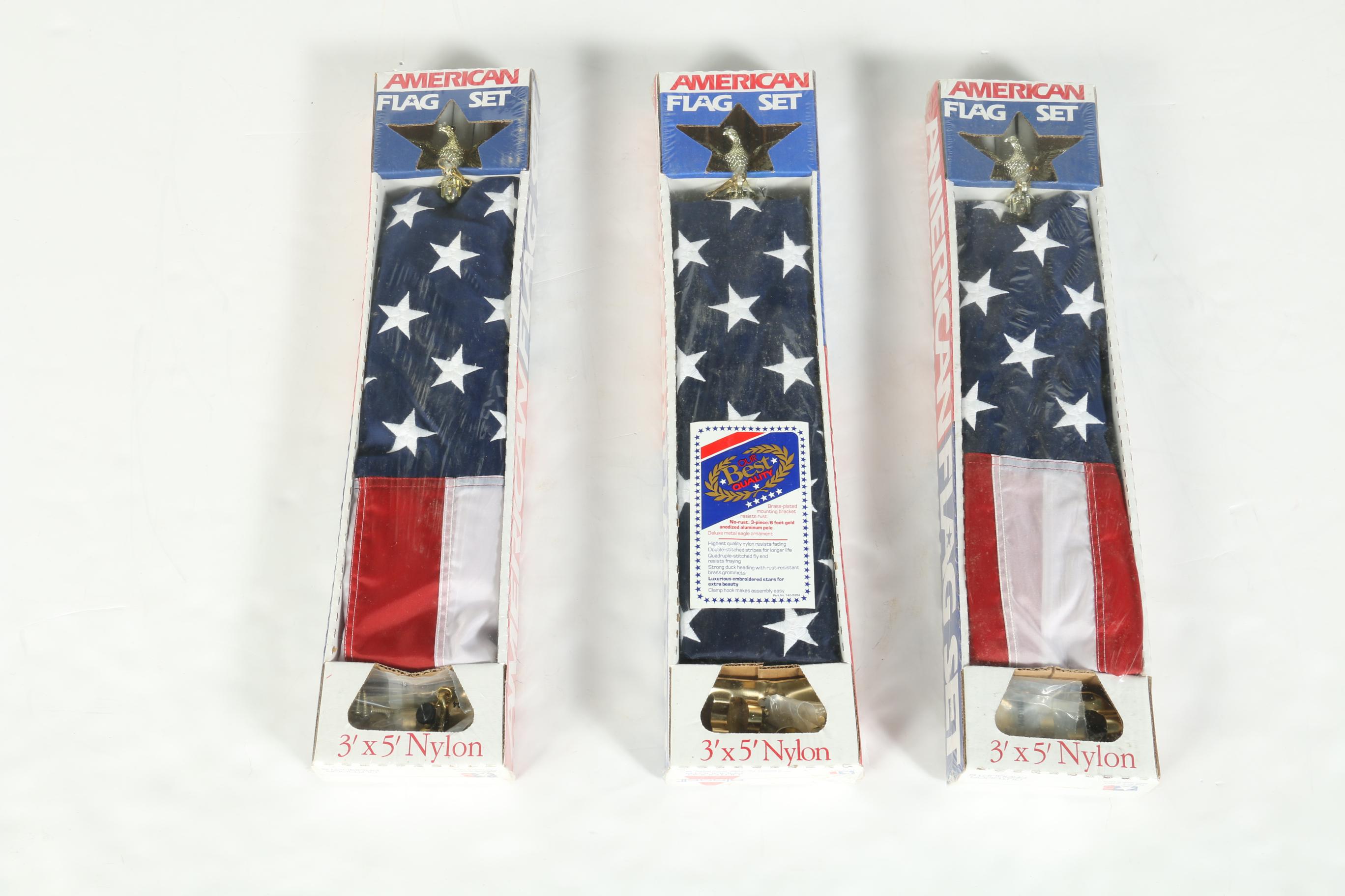 American Flags Including Poles and Mounts