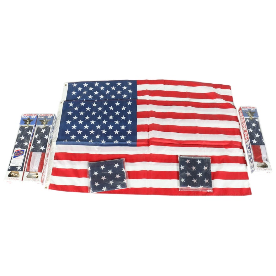 American Flags Including Poles and Mounts