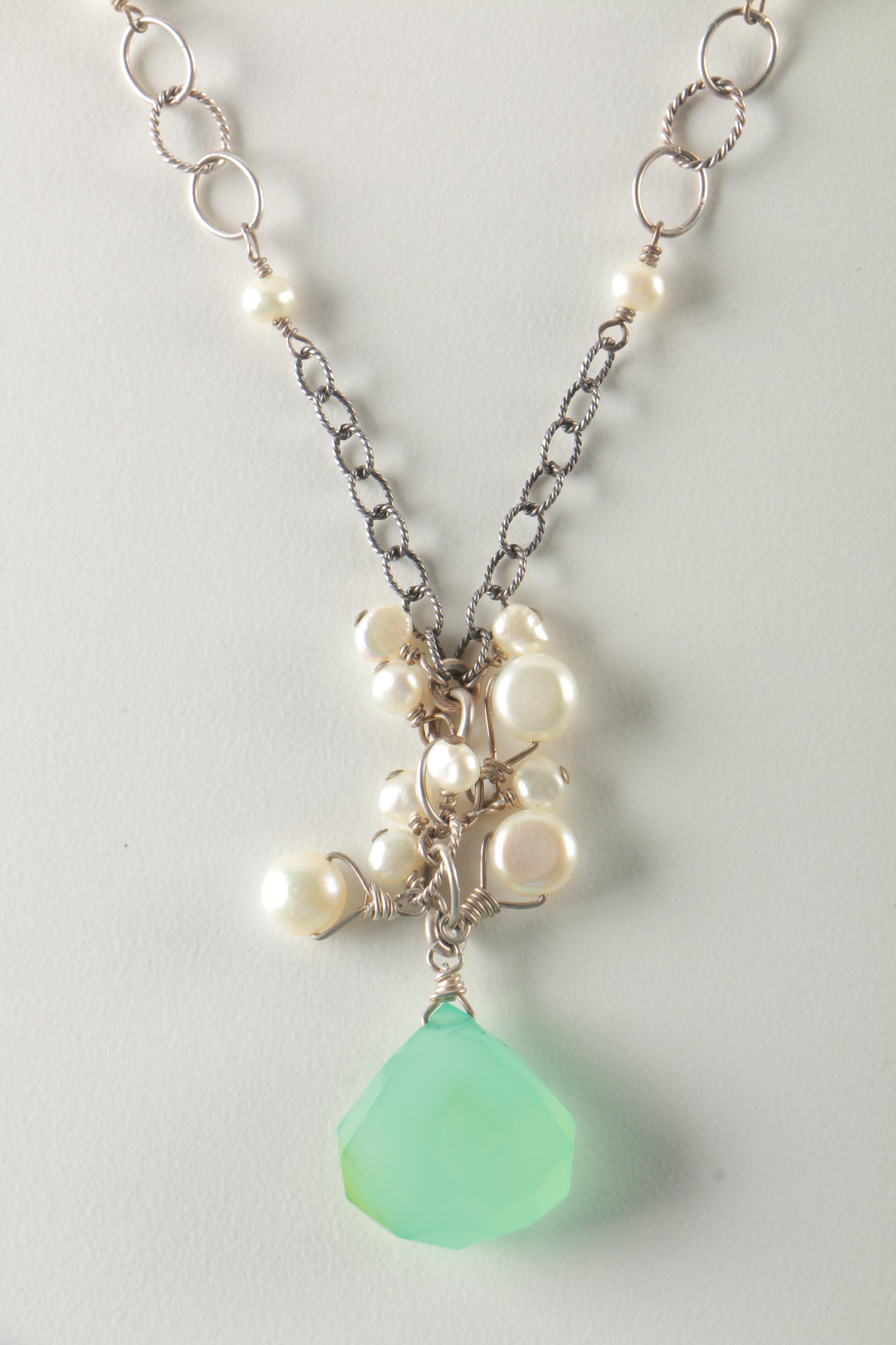 Freshwater Pearl and Sterling Silver Demi Parure