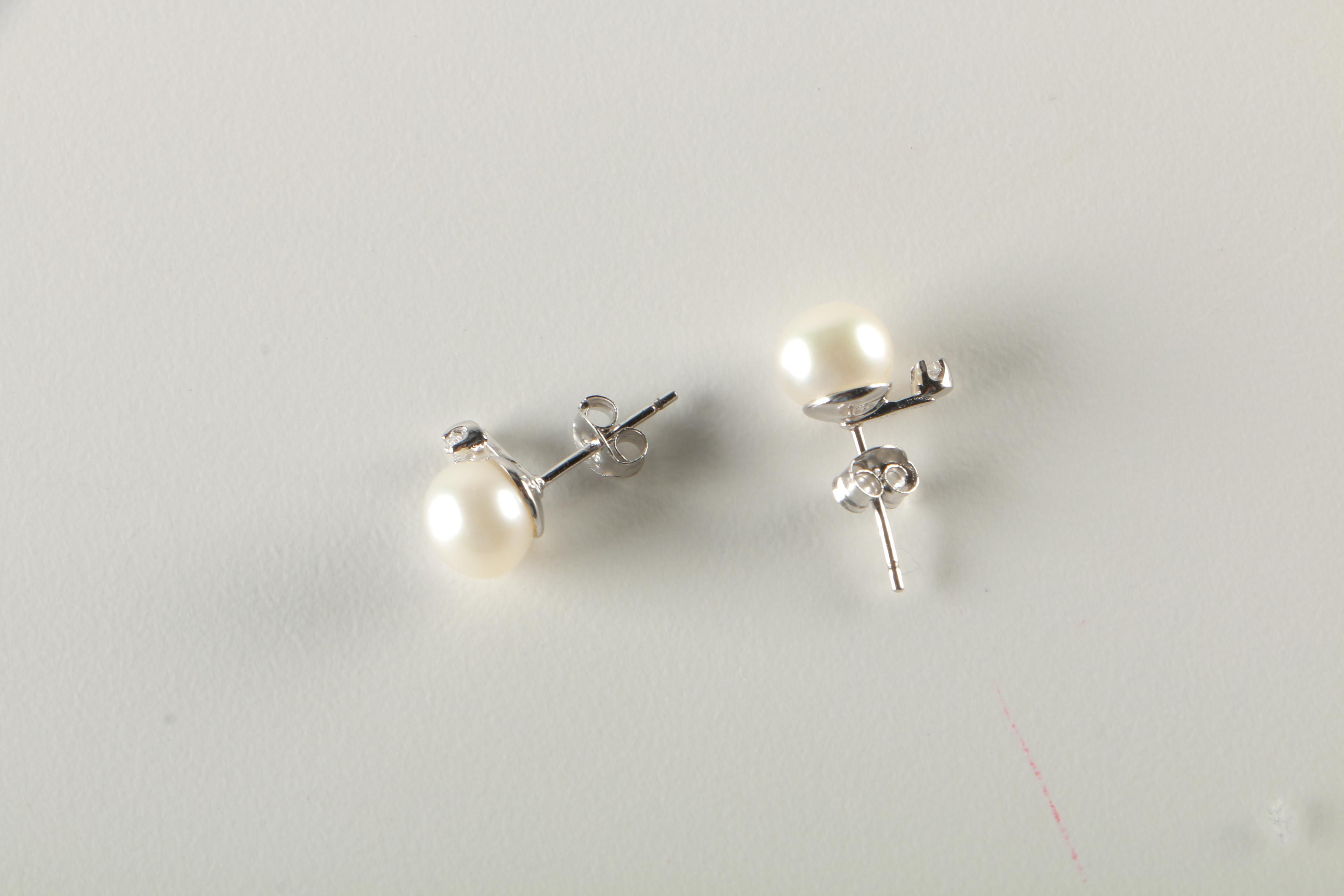 Freshwater Pearl and Sterling Silver Demi Parure