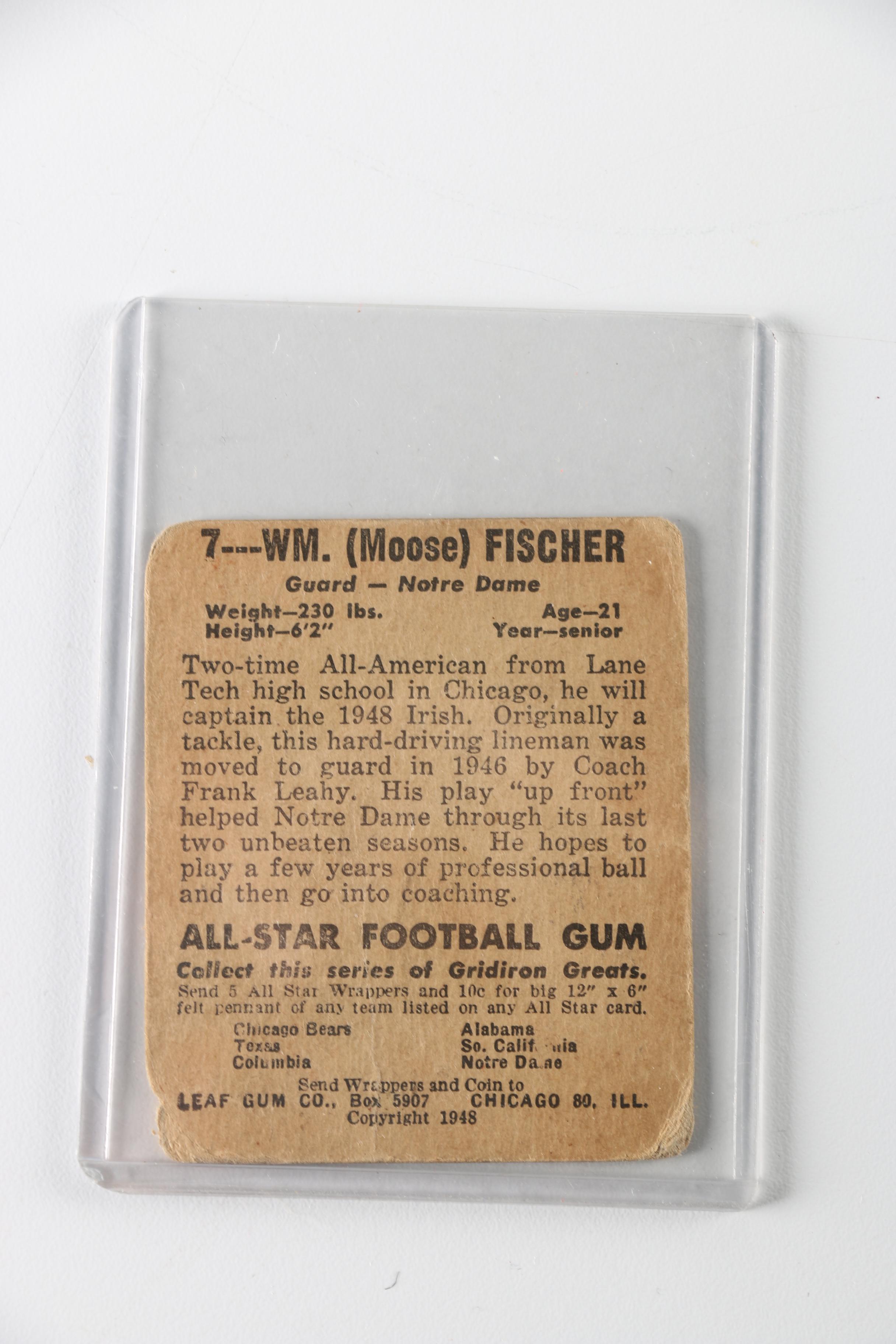 Circa 1950 Leaf and Bowman Football Cards