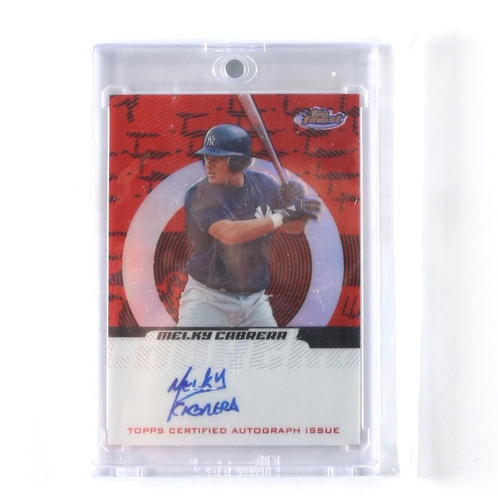 2005 Topps Finest Melky Cabrera Limited Edition Autographed Baseball Card