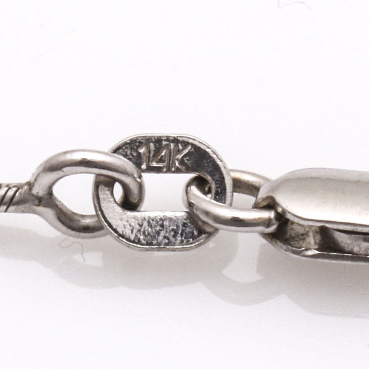 14K White Gold Diamond and Sapphire Necklace