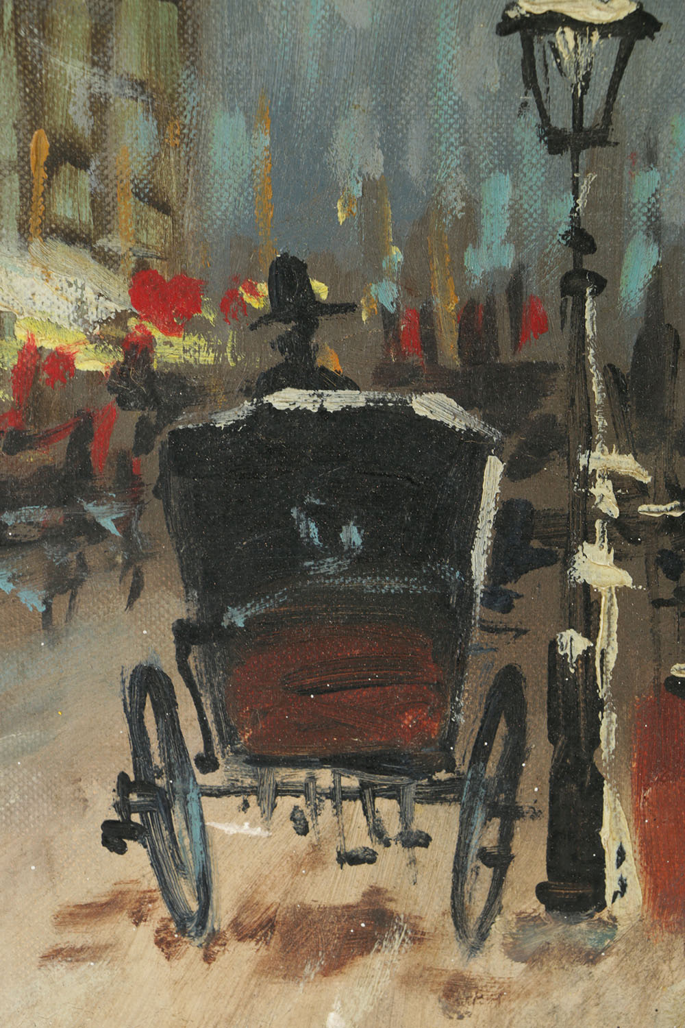 F. Brighton Oil Painting on Canvas Board "Paris"