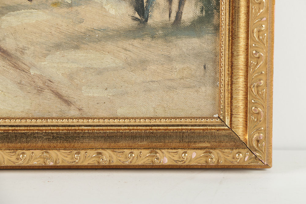 F. Brighton Oil Painting on Canvas Board "Paris"