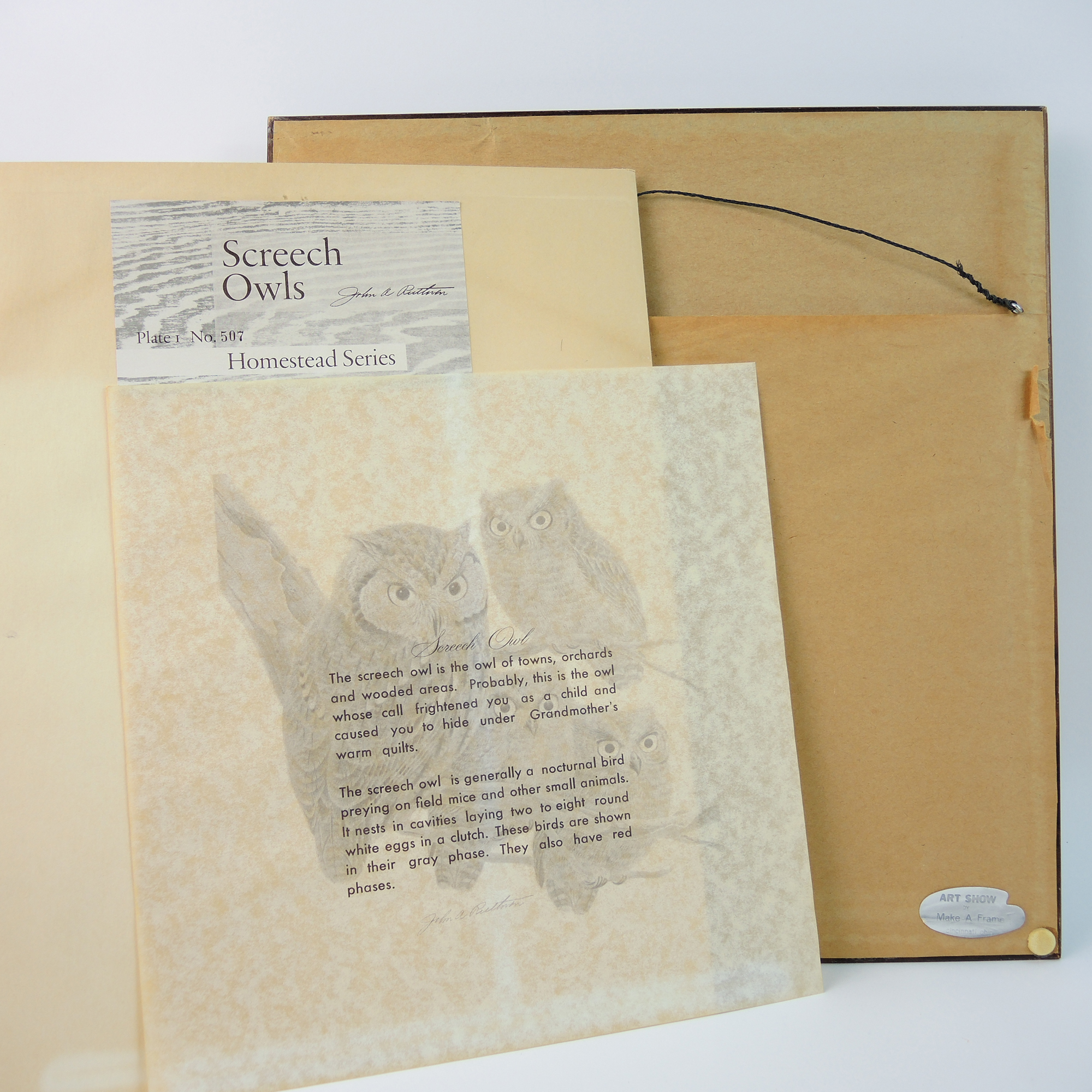 John Ruthven "Screech Owl" Print and Collectibles