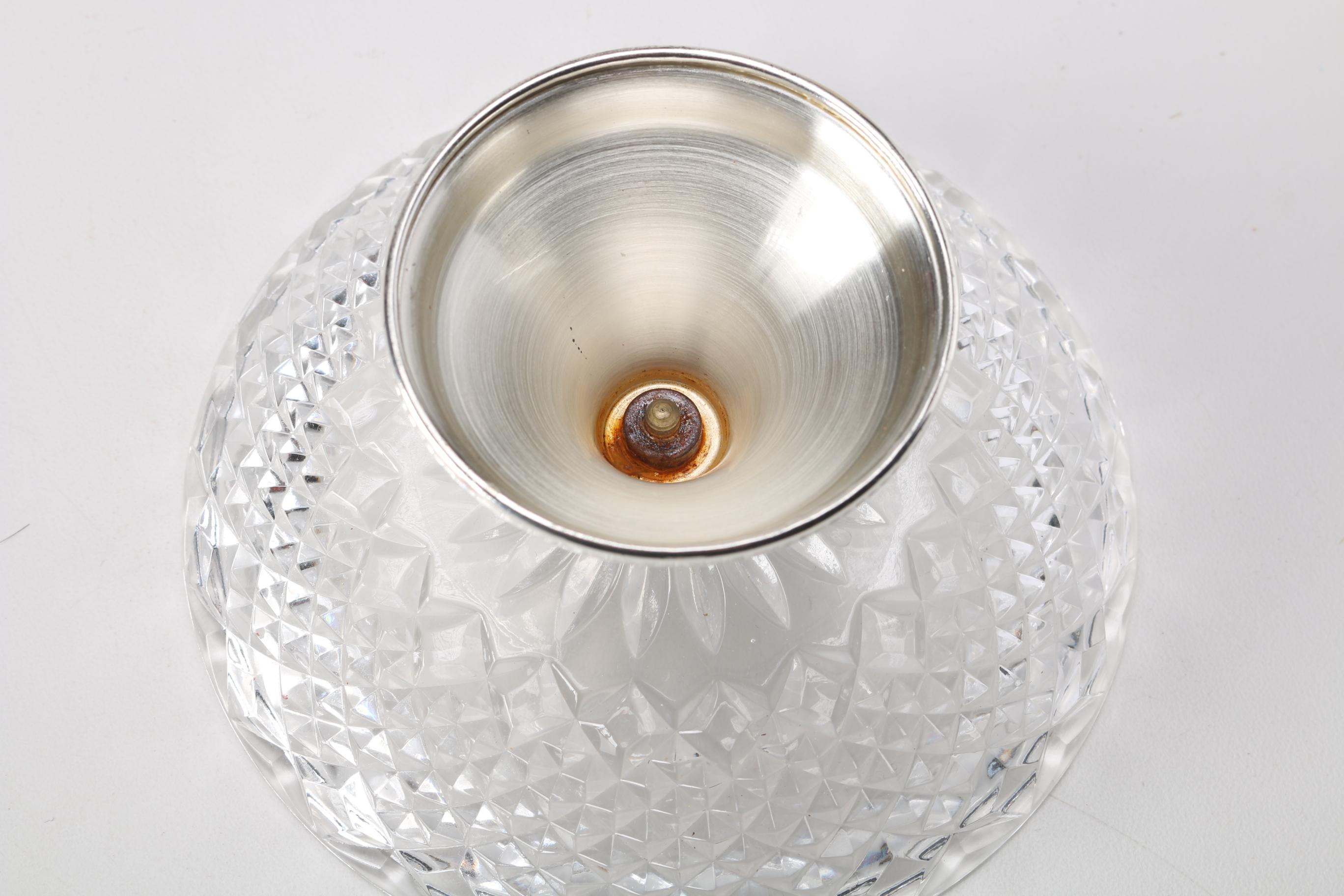 Crystal Candy Bowl With a Silver Tone Pedestal