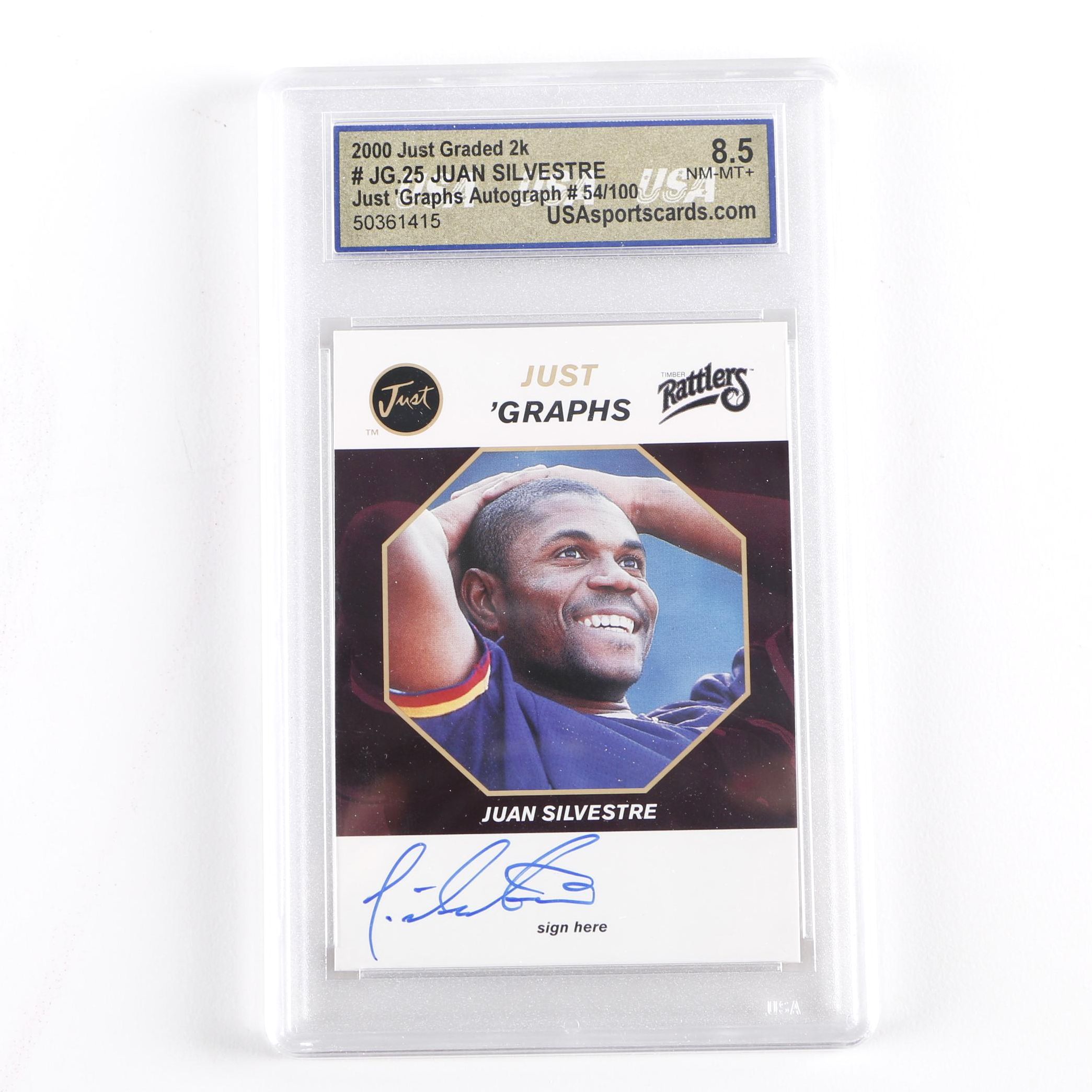 Juan Silvestre Autographed Limited Edition Graded Baseball Trading Card