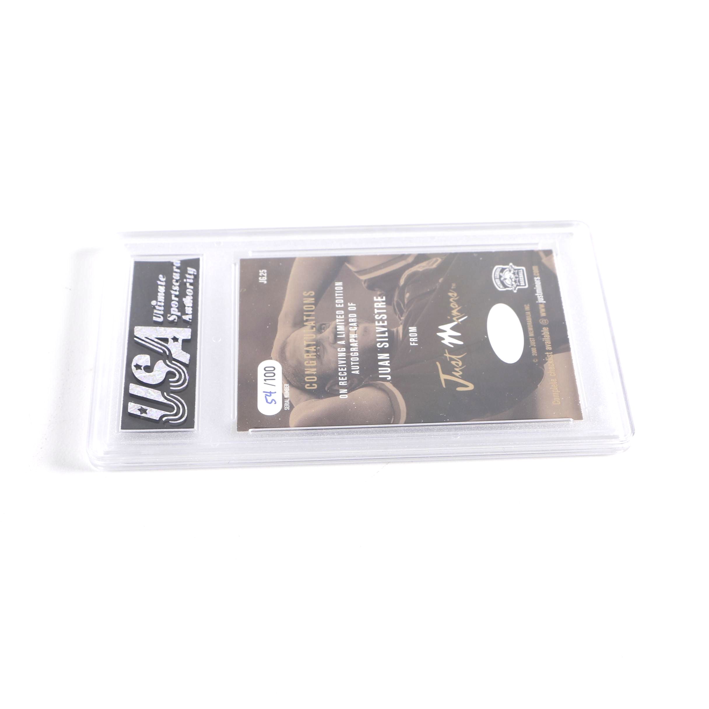 Juan Silvestre Autographed Limited Edition Graded Baseball Trading Card