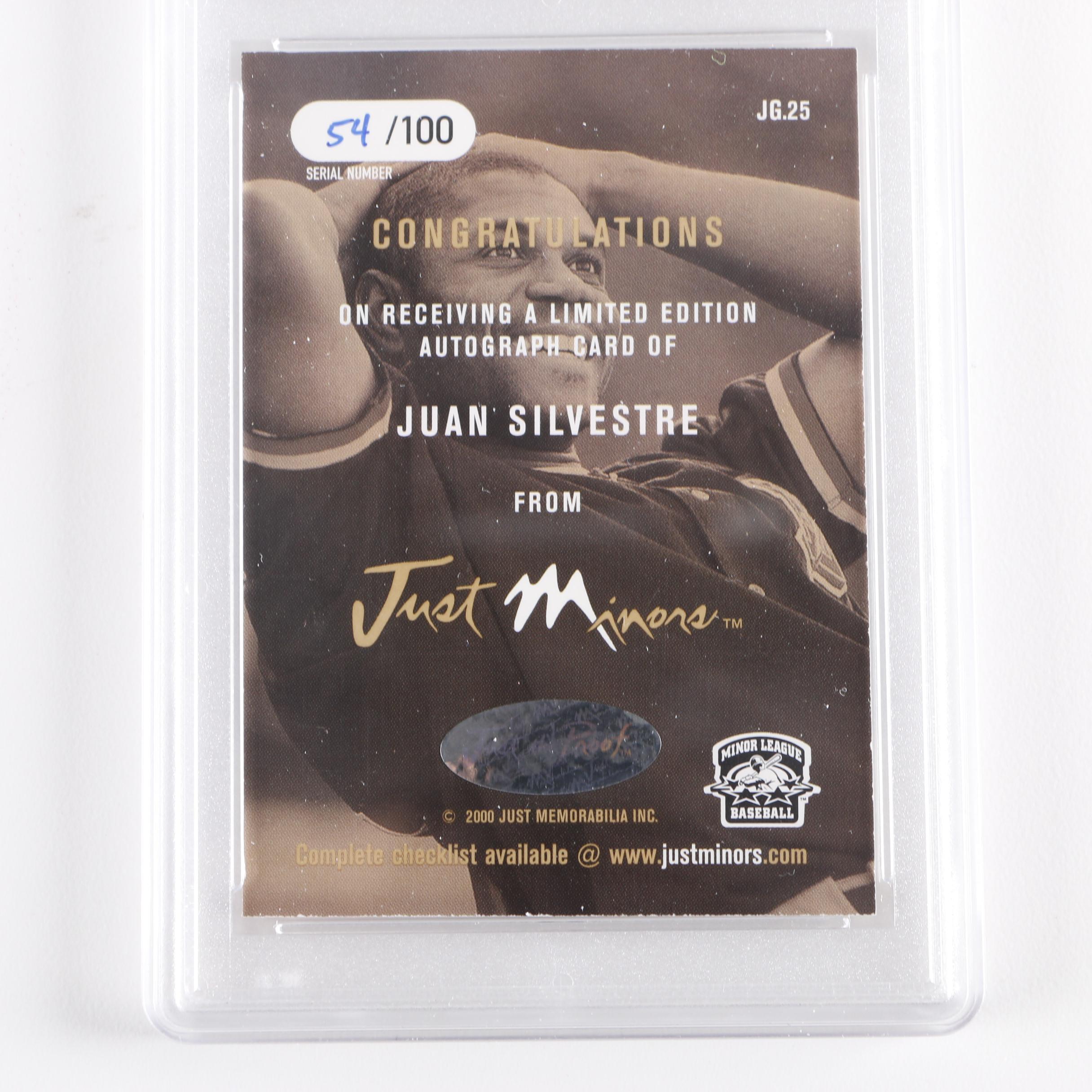 Juan Silvestre Autographed Limited Edition Graded Baseball Trading Card