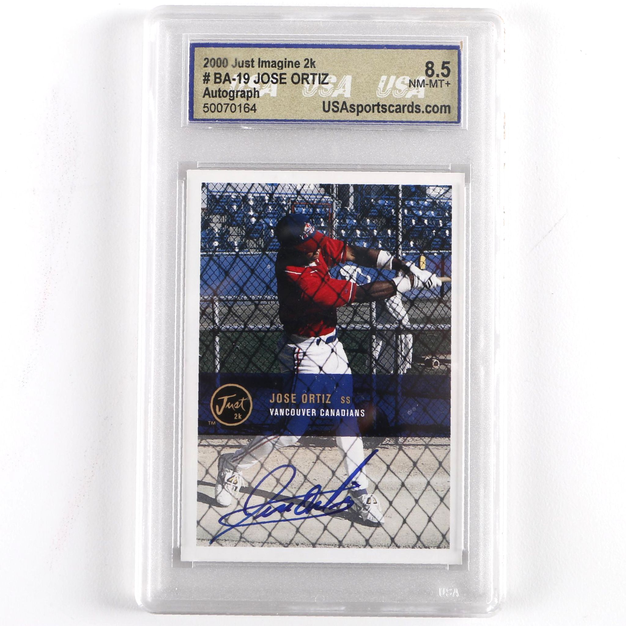 Jose Ortiz Autographed Graded Baseball Trading Card