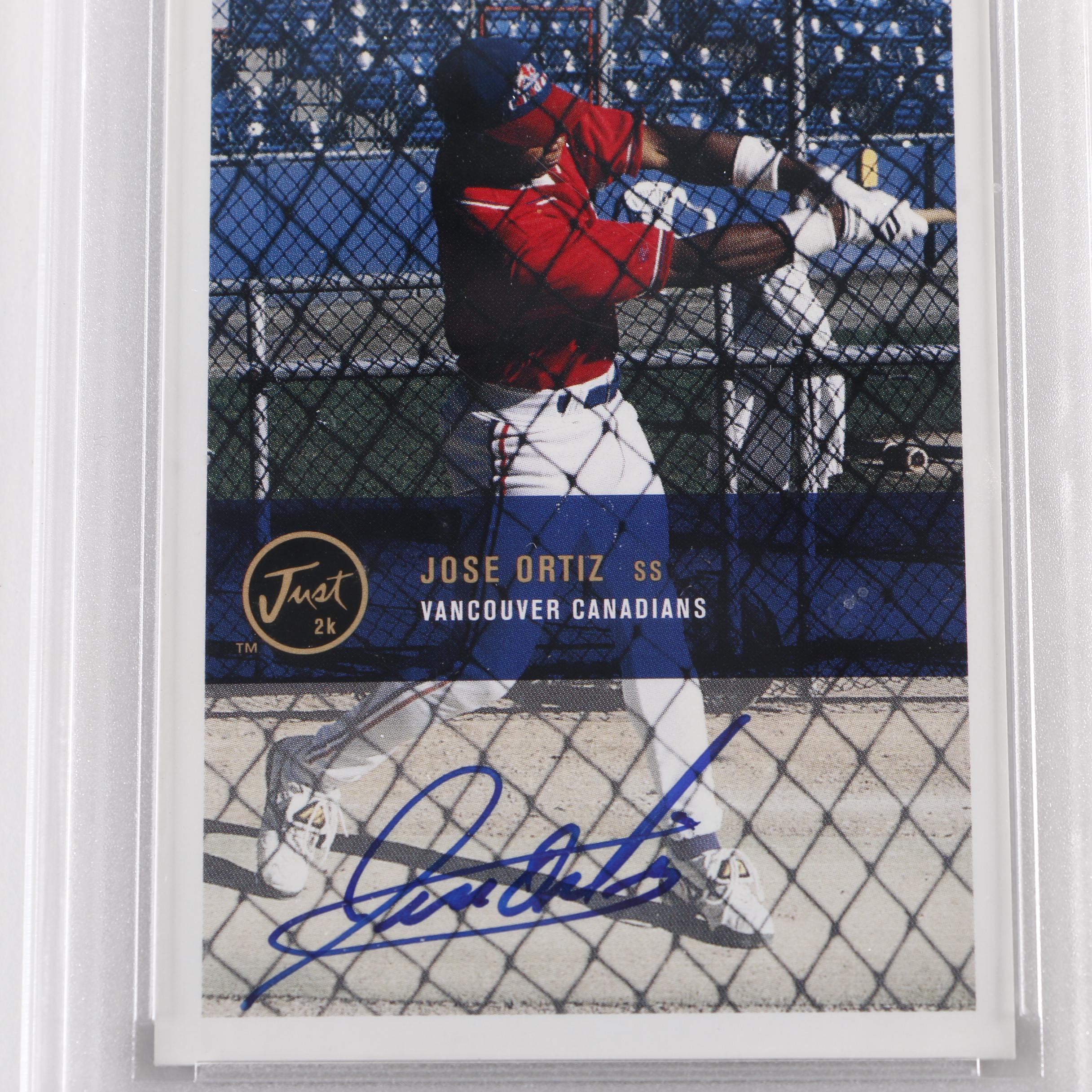 Jose Ortiz Autographed Graded Baseball Trading Card