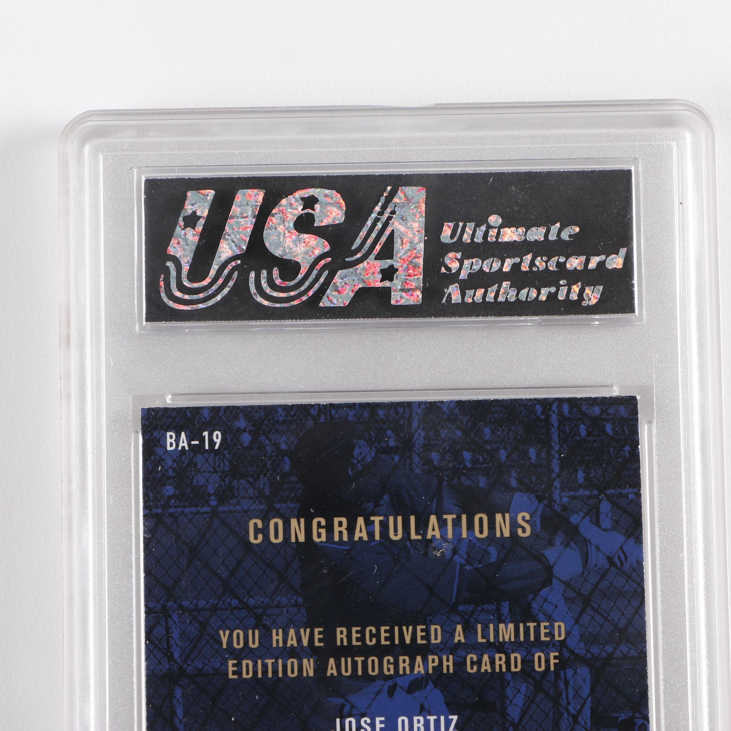 Jose Ortiz Autographed Graded Baseball Trading Card