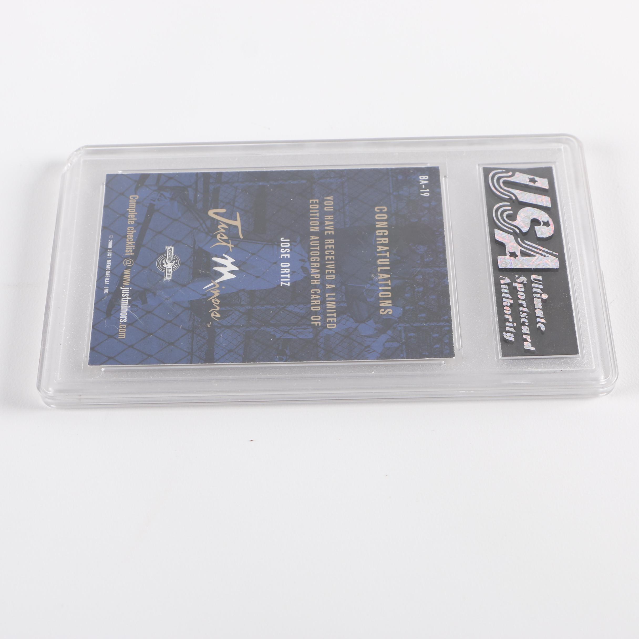 Jose Ortiz Autographed Graded Baseball Trading Card