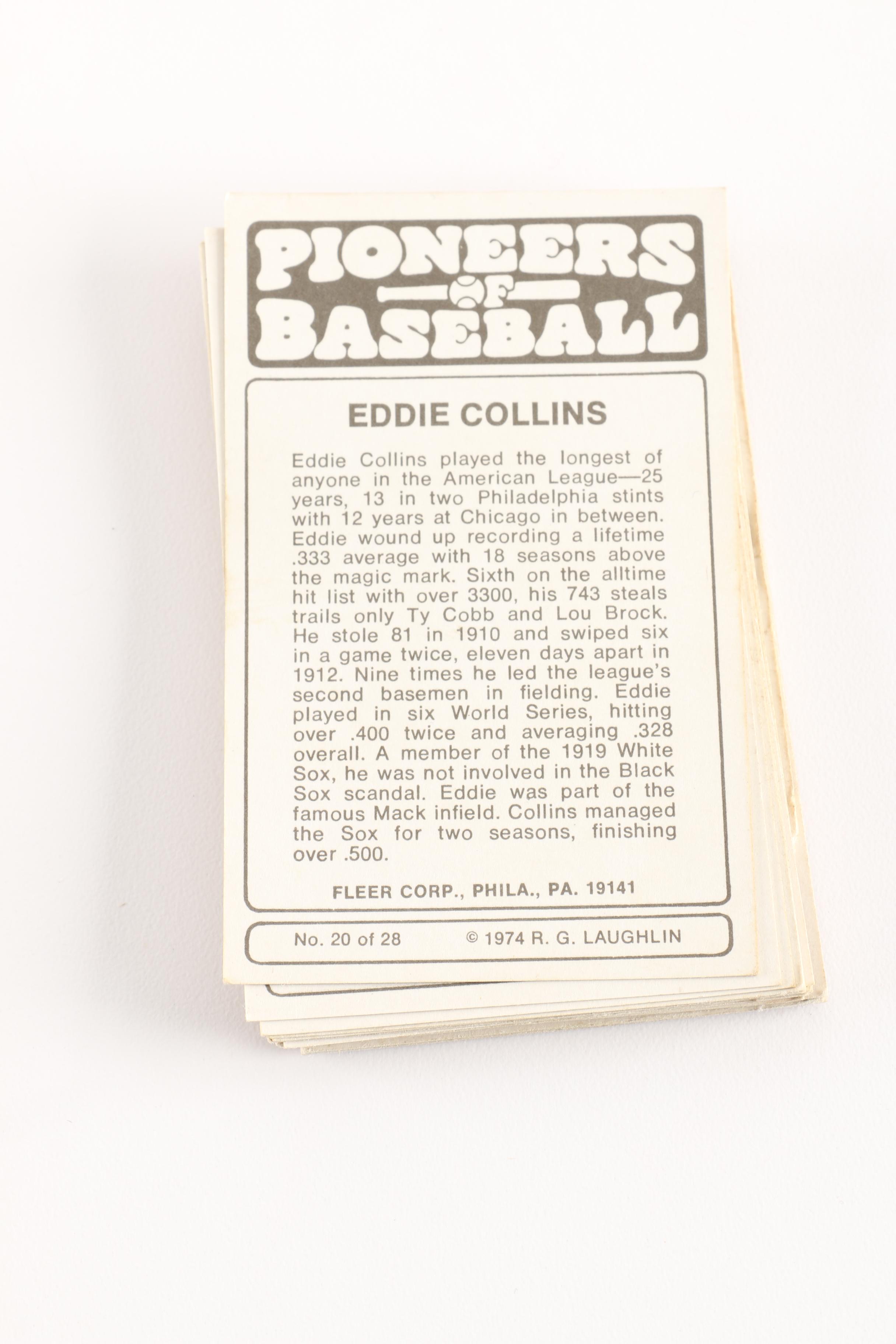 1974 Fleer "Pioneers of Baseball" Card Collection