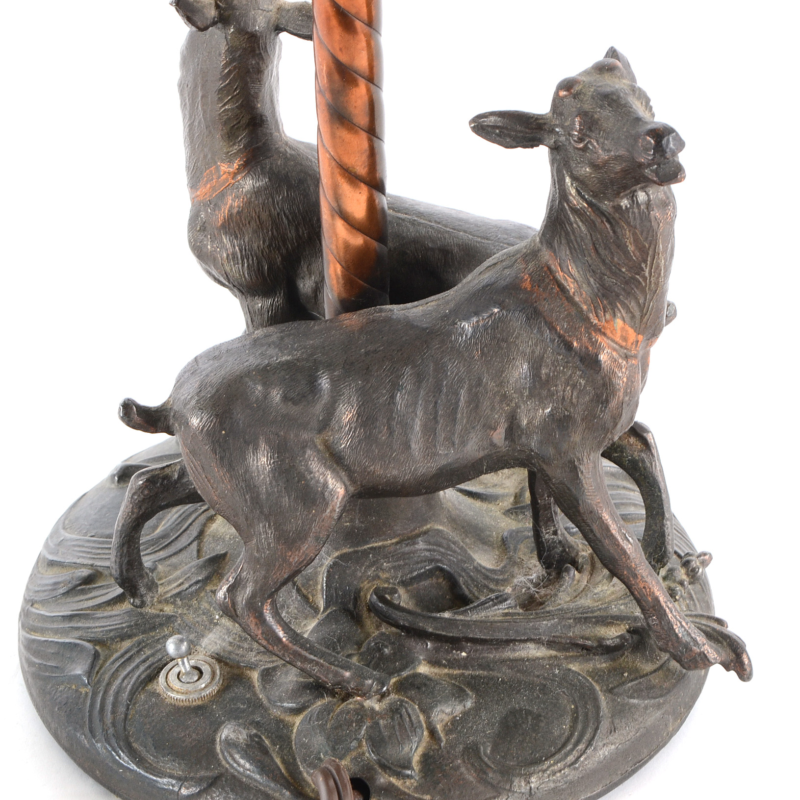 Vintage Cast Metal Deer Lamp