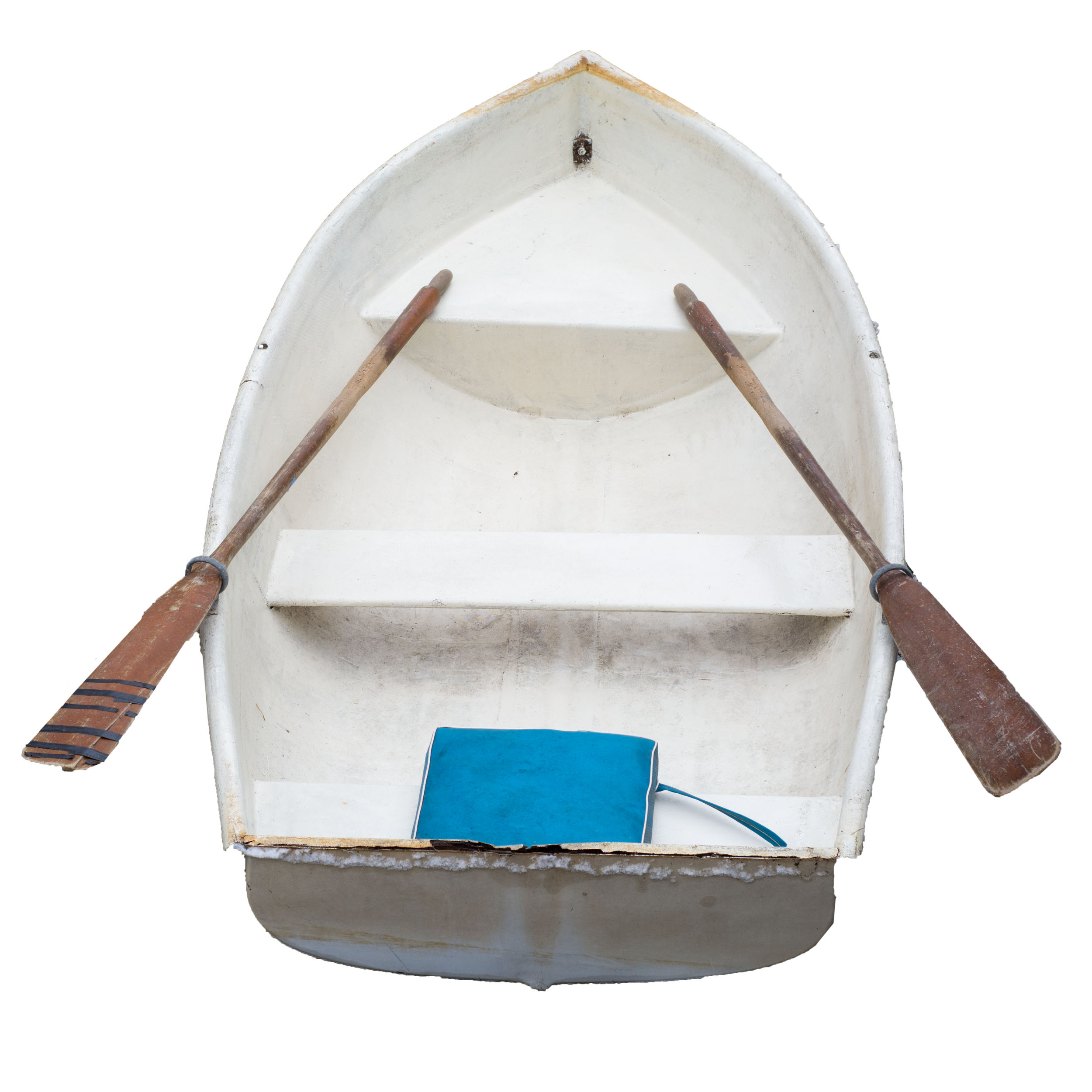 Fiberglass Rowboat and Paddles