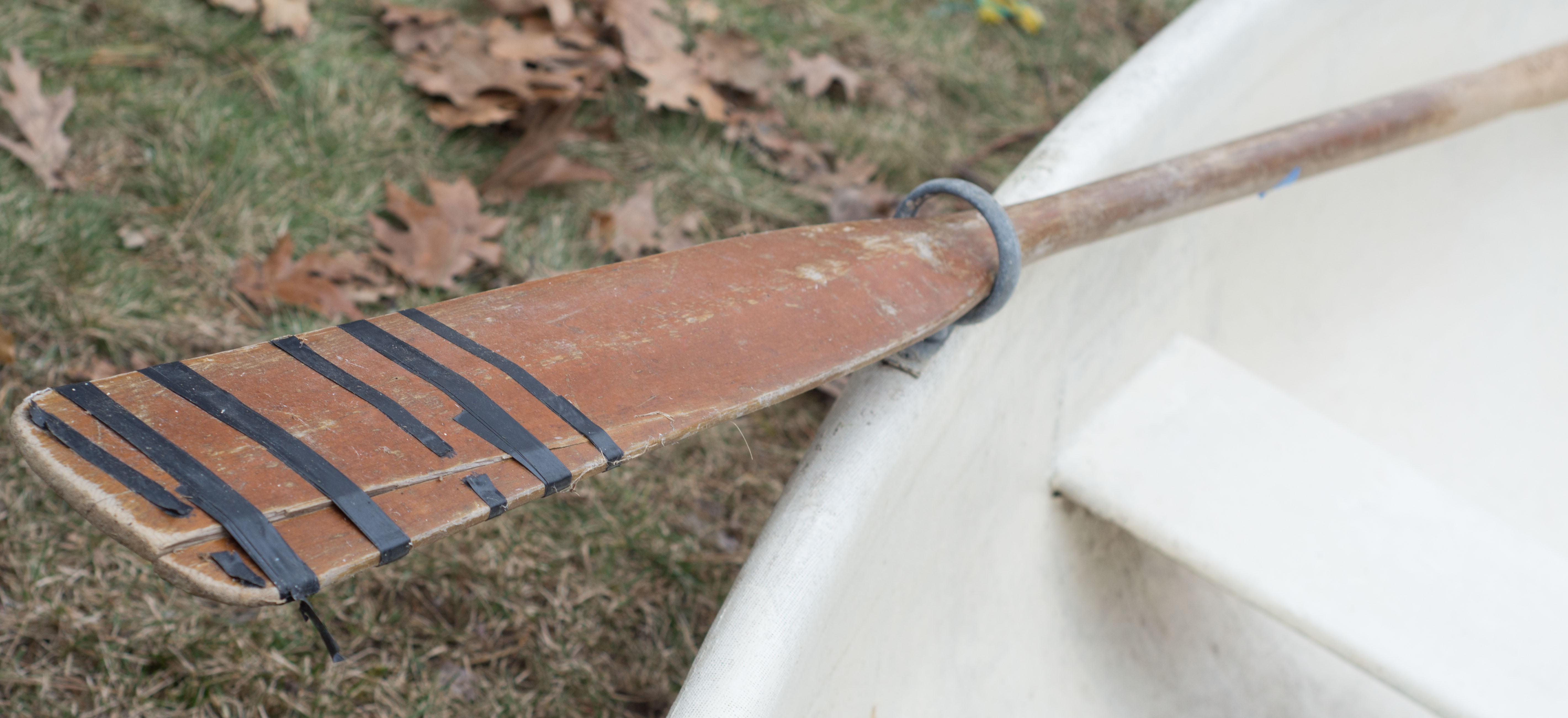 Fiberglass Rowboat and Paddles