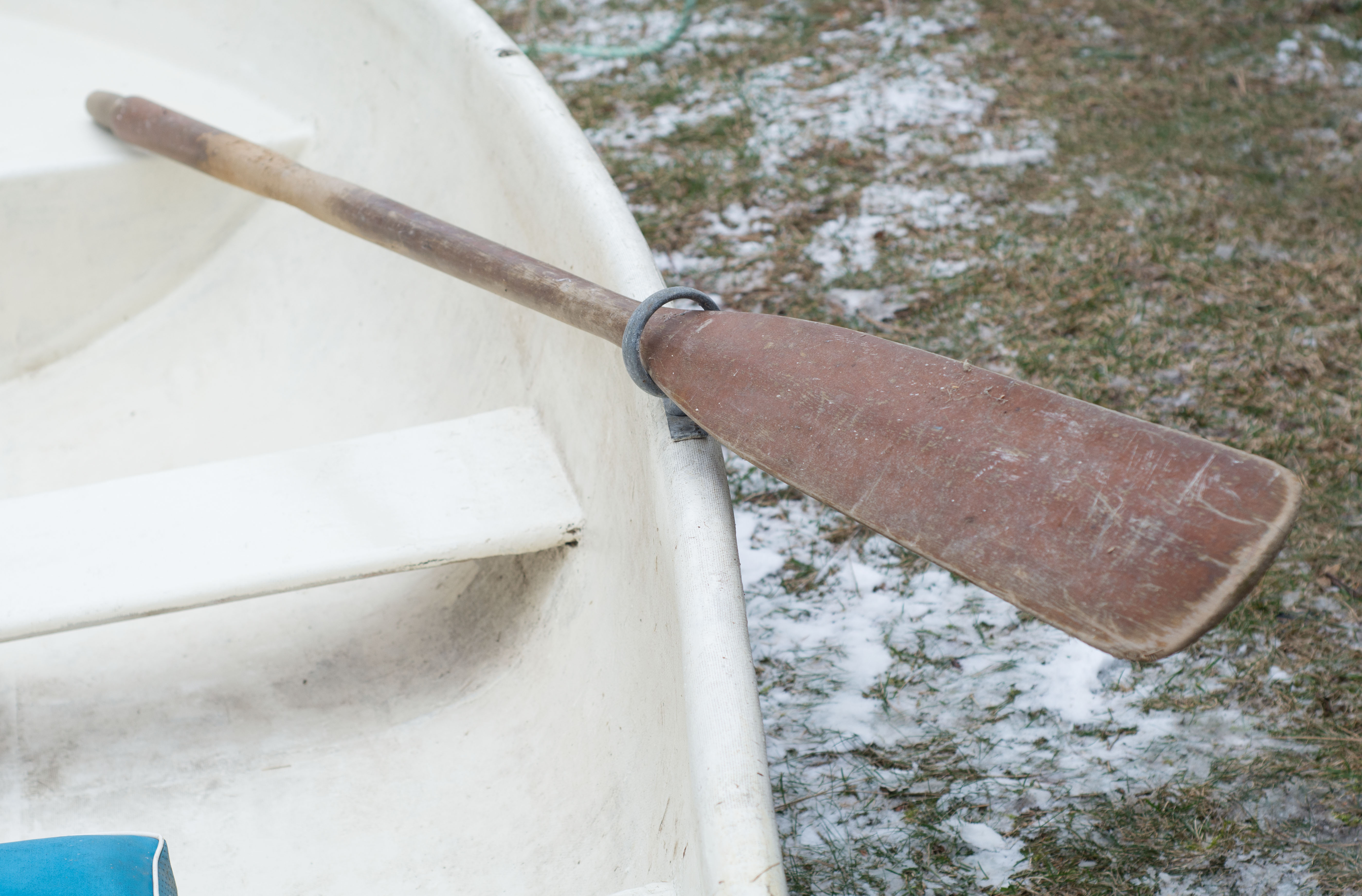 Fiberglass Rowboat and Paddles