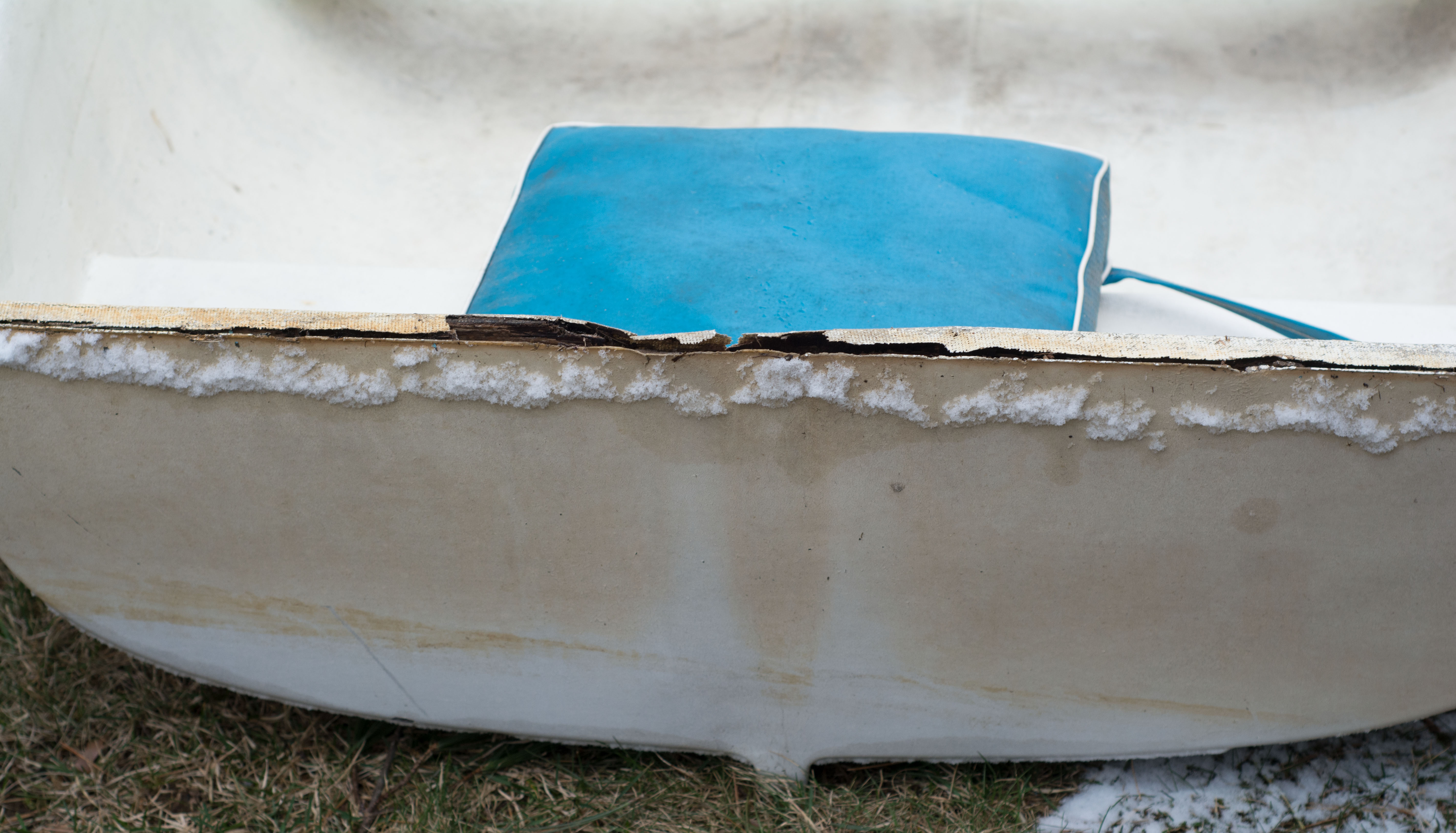 Fiberglass Rowboat and Paddles