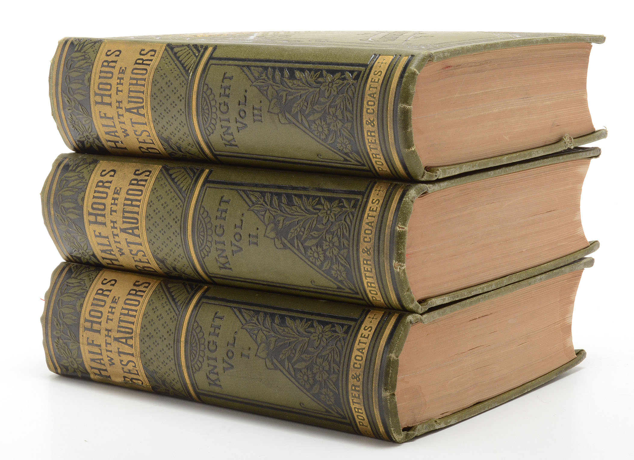 Late 1800s “Half Hours with the Best Authors” Hardcover Books