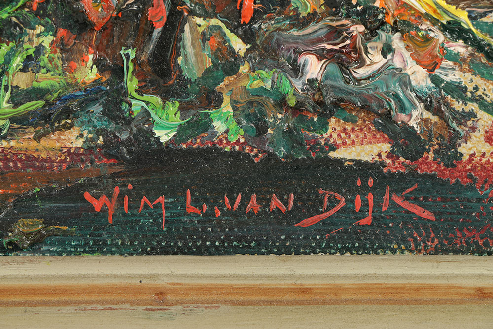 William van Dijk Oil Painting on Canvas "Mercado de Cabo Frio"