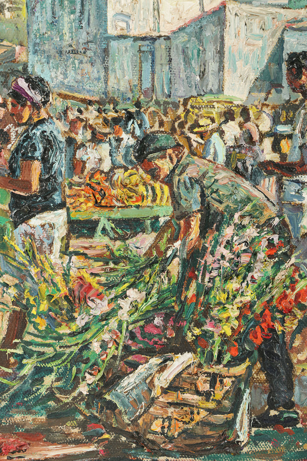 William van Dijk Oil Painting on Canvas "Mercado de Cabo Frio"