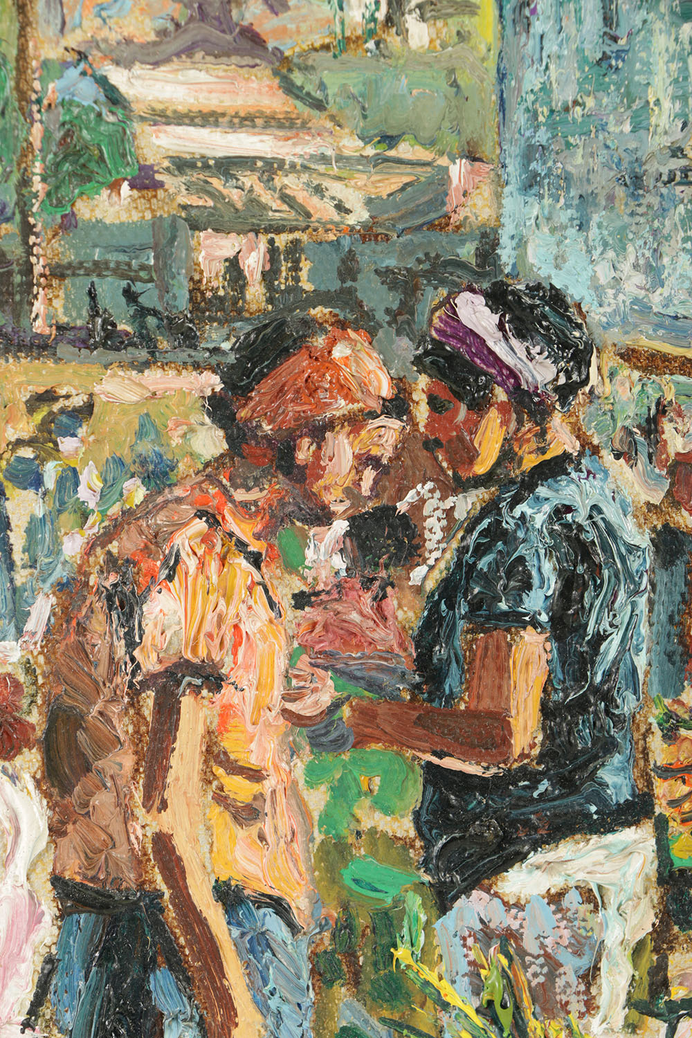 William van Dijk Oil Painting on Canvas "Mercado de Cabo Frio"