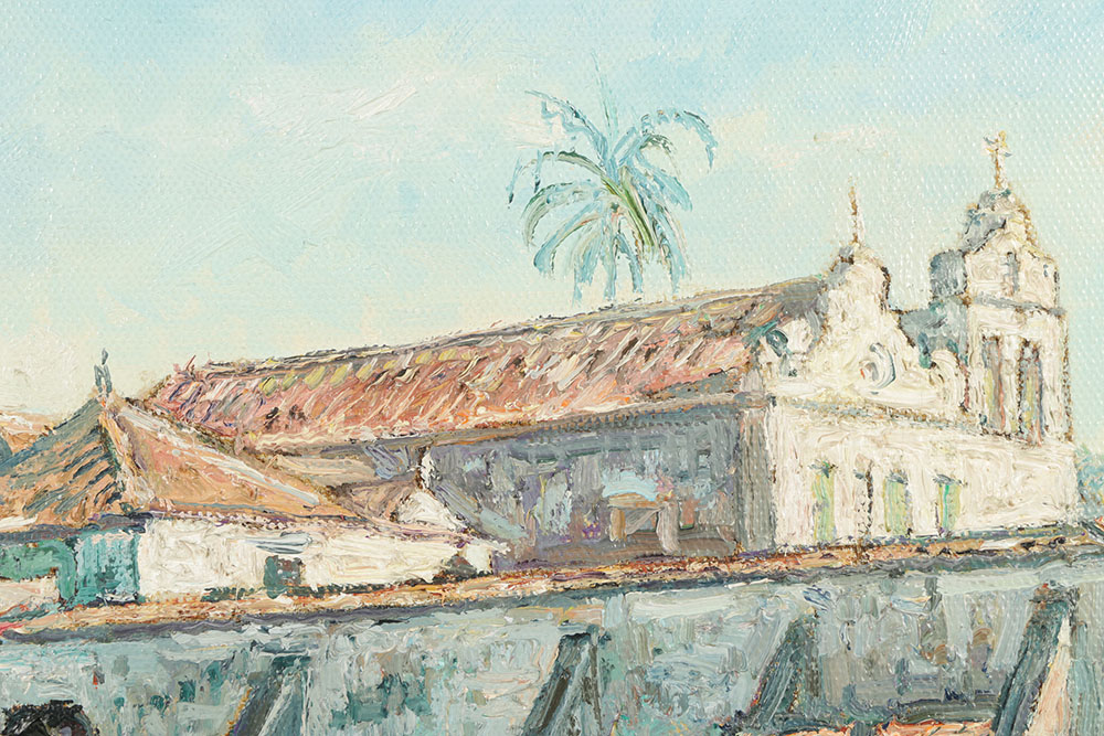 William van Dijk Oil Painting on Canvas "Mercado de Cabo Frio"