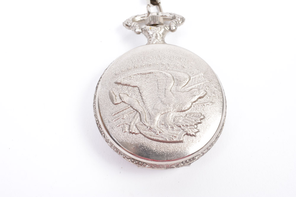 American Historic Society 1889 Morgan Silver Dollar Pocket Watch