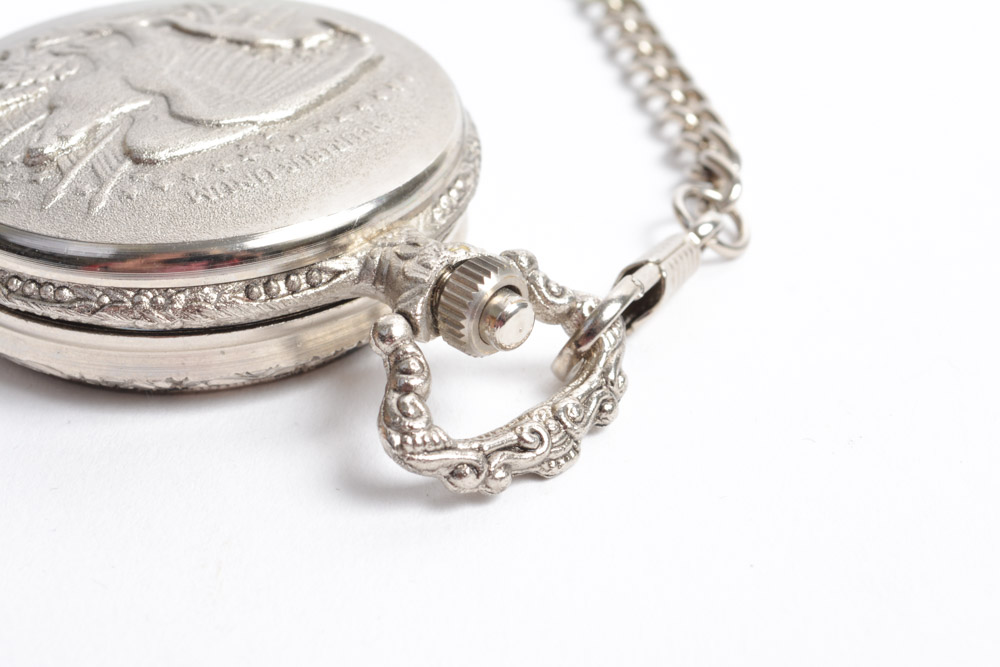 American Historic Society 1889 Morgan Silver Dollar Pocket Watch