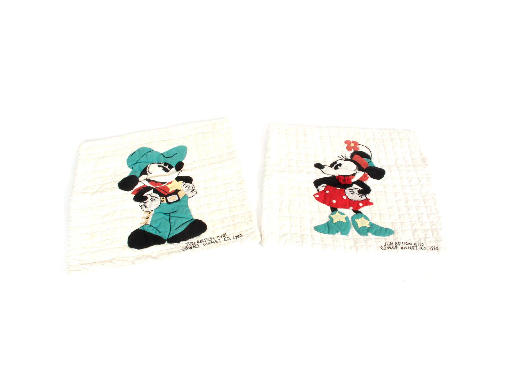Pair of Hand Stitched Judi Boisson Disney Pillow Shams