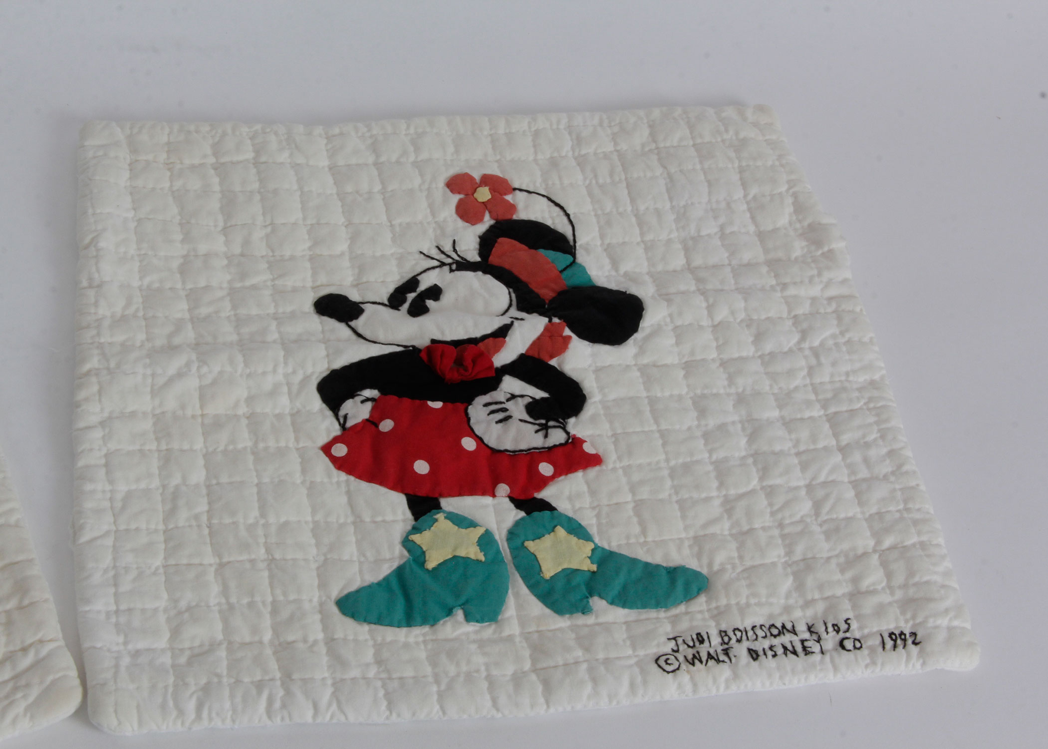 Pair of Hand Stitched Judi Boisson Disney Pillow Shams
