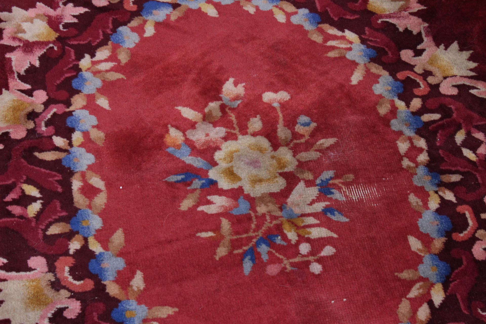 Vintage Power Loomed Room Size Chinese Area Rug