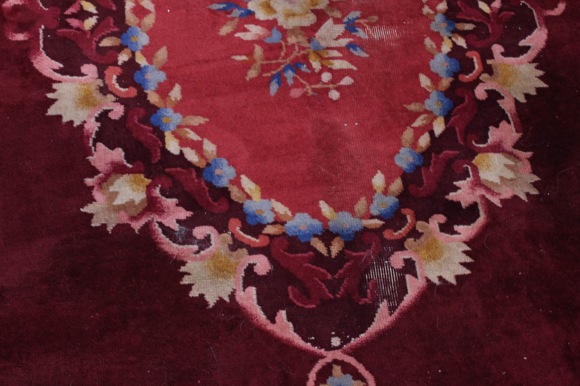 Vintage Power Loomed Room Size Chinese Area Rug