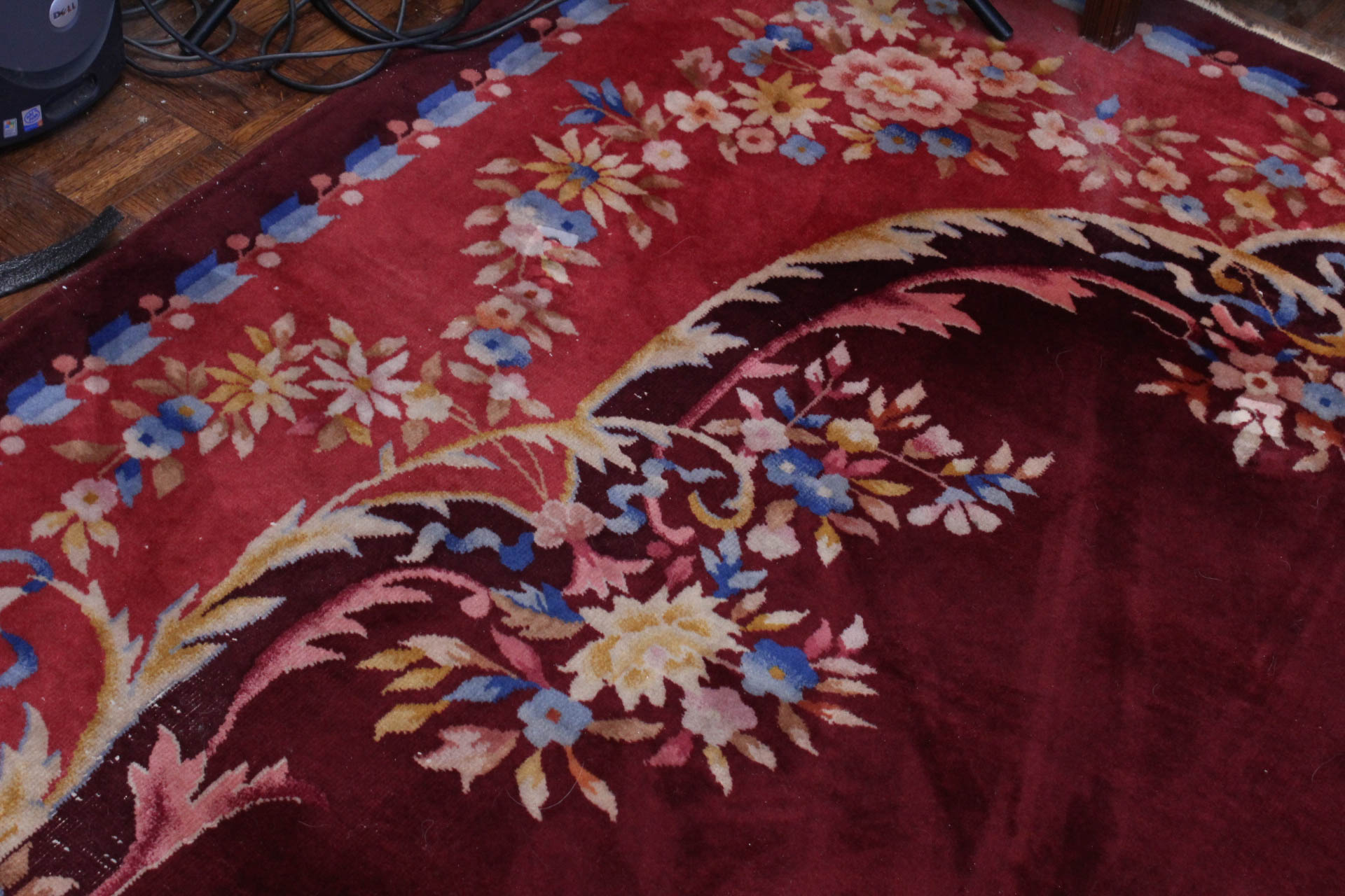 Vintage Power Loomed Room Size Chinese Area Rug