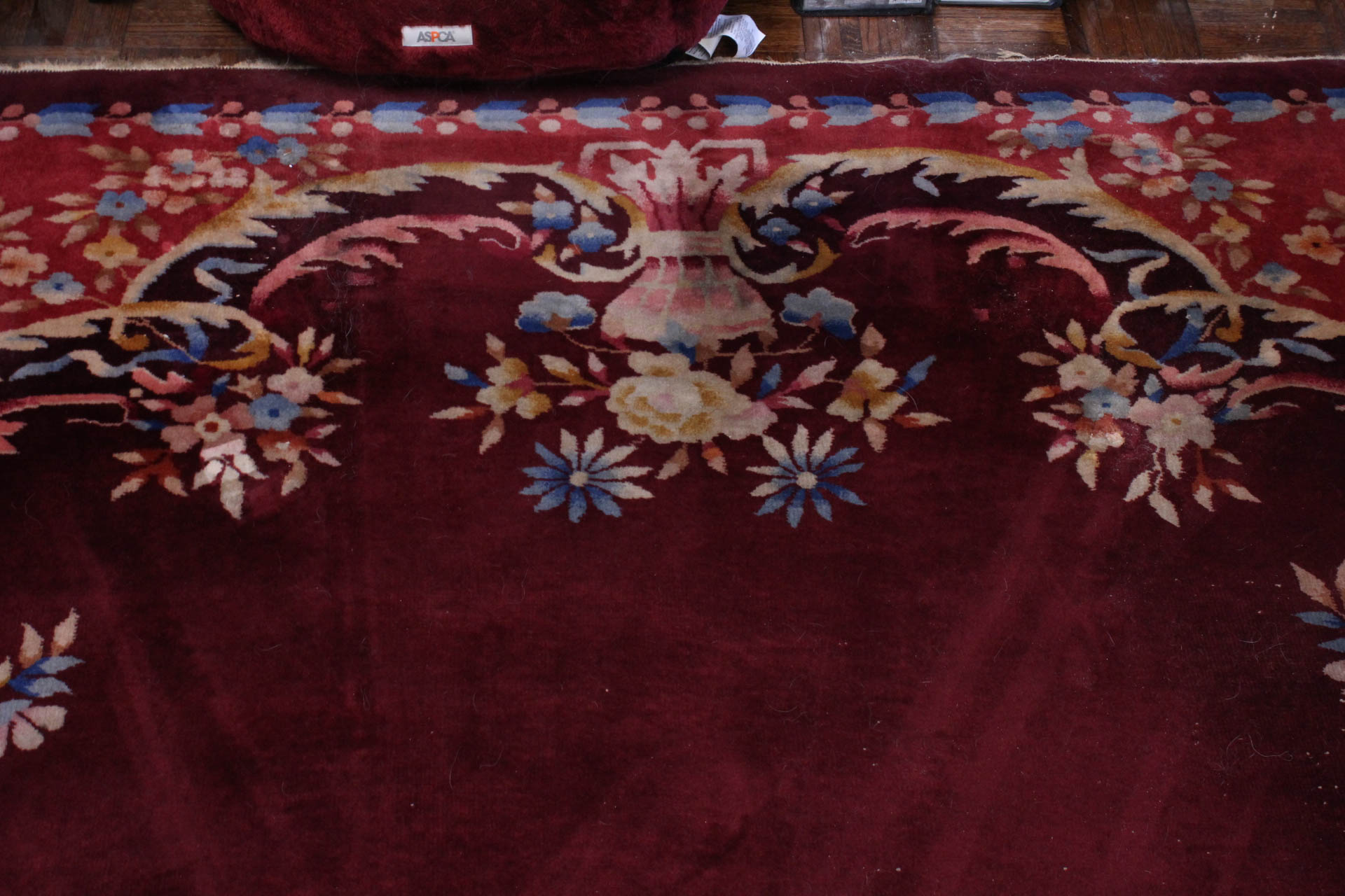 Vintage Power Loomed Room Size Chinese Area Rug