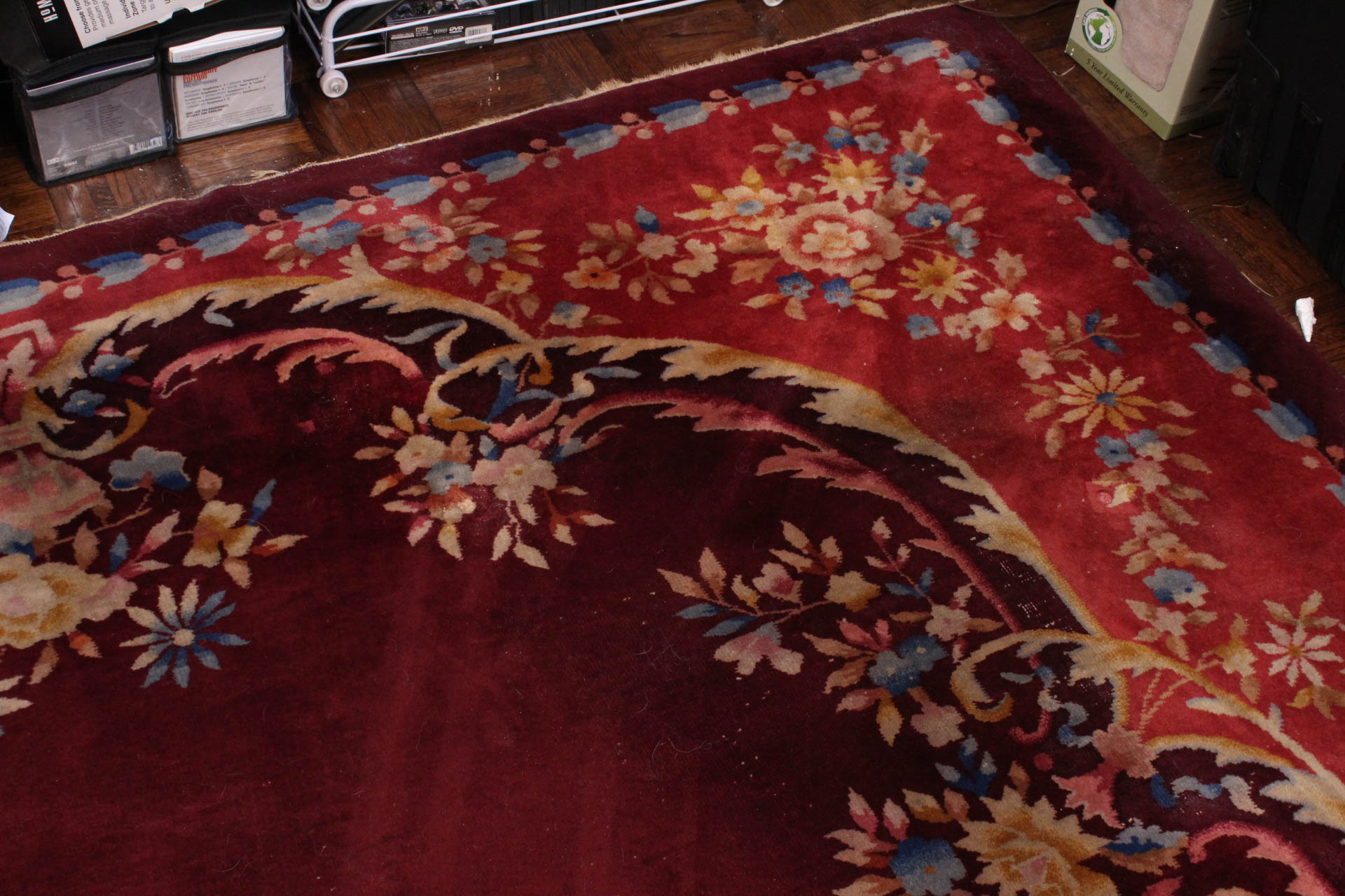 Vintage Power Loomed Room Size Chinese Area Rug