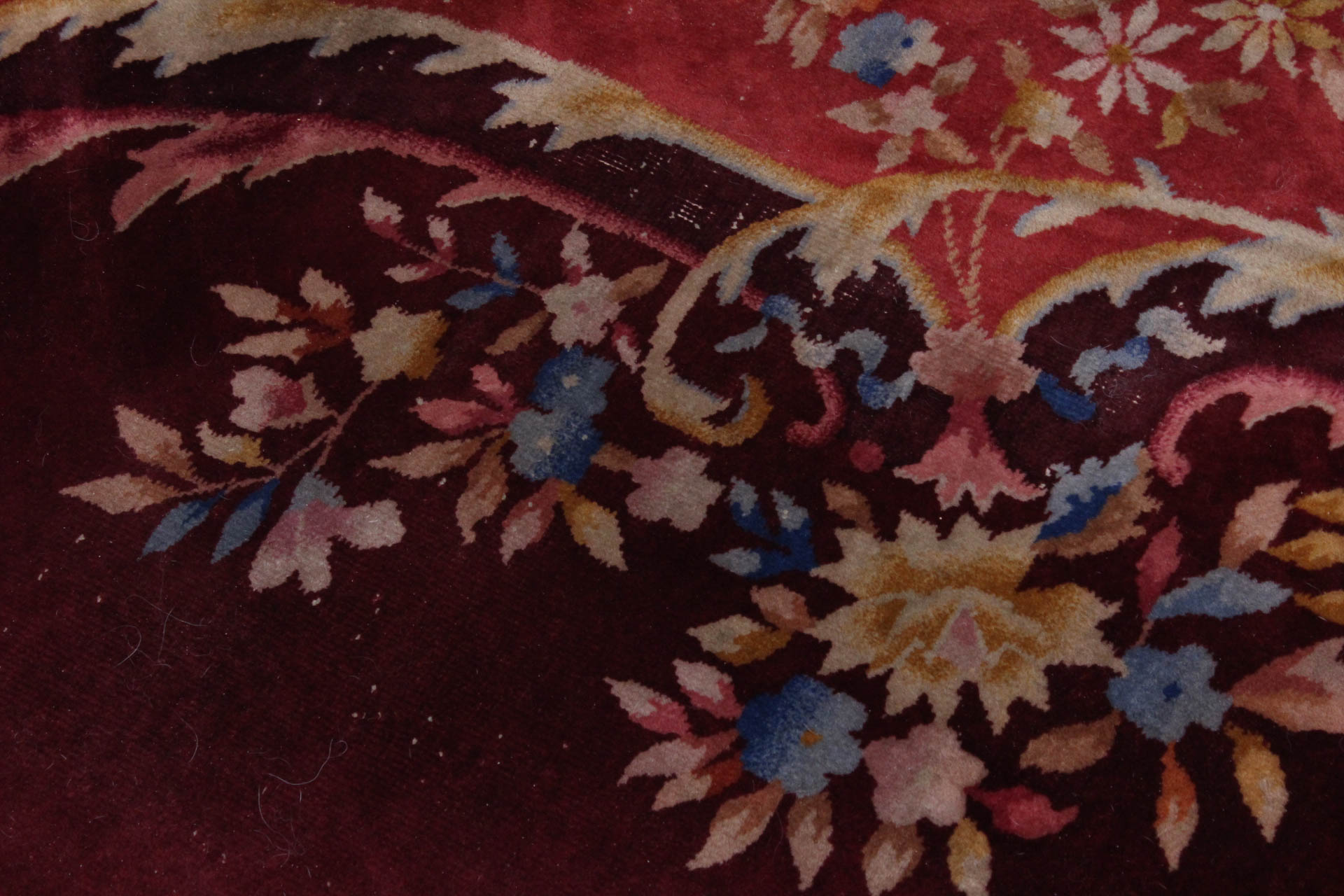 Vintage Power Loomed Room Size Chinese Area Rug