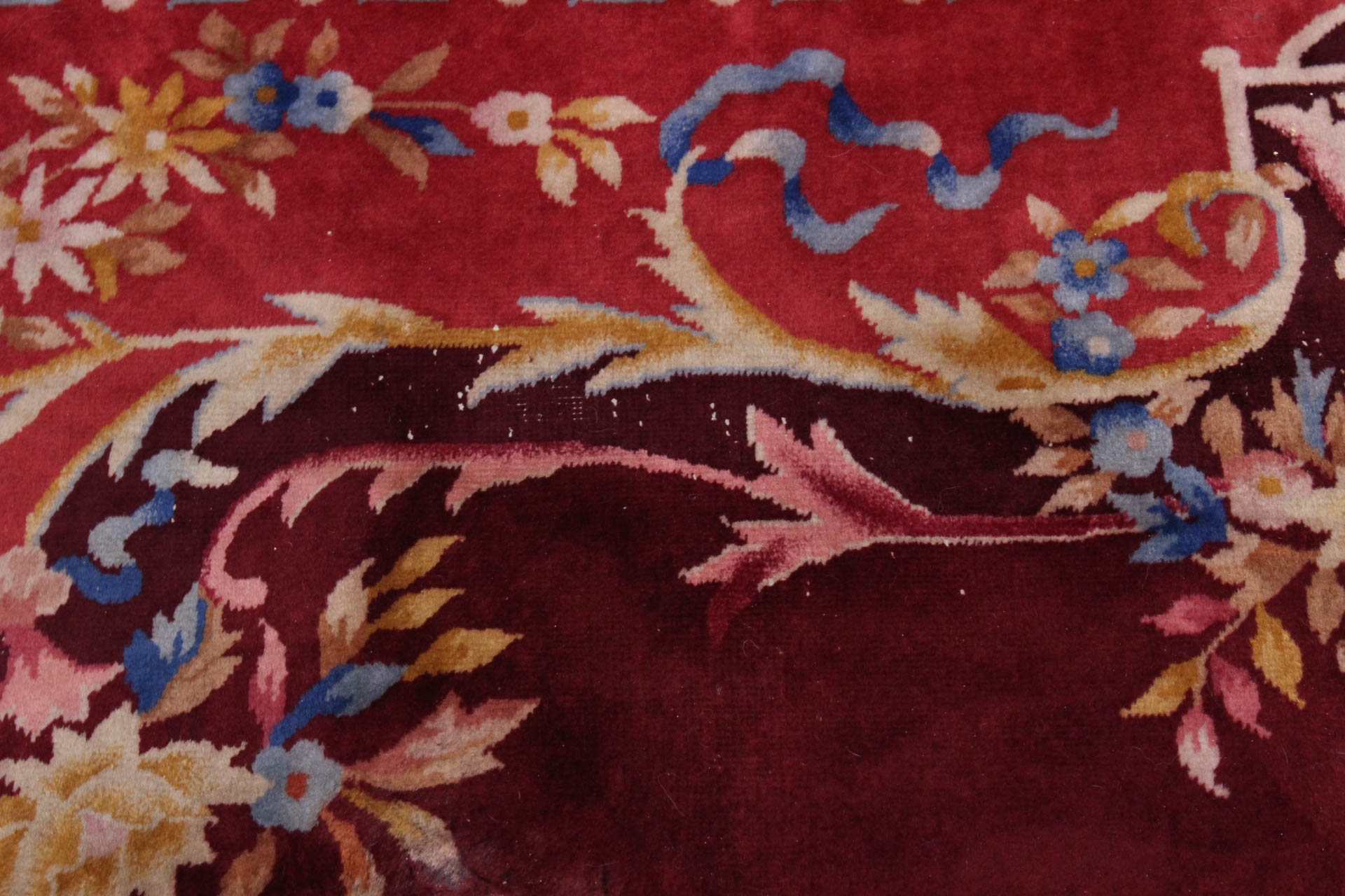 Vintage Power Loomed Room Size Chinese Area Rug