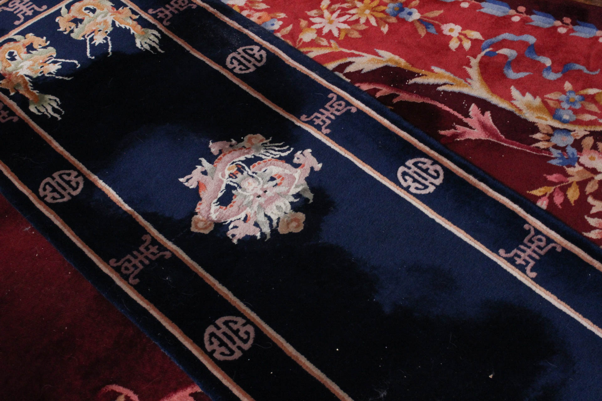 Hand-Knotted Chinese Dragon Carpet Runner