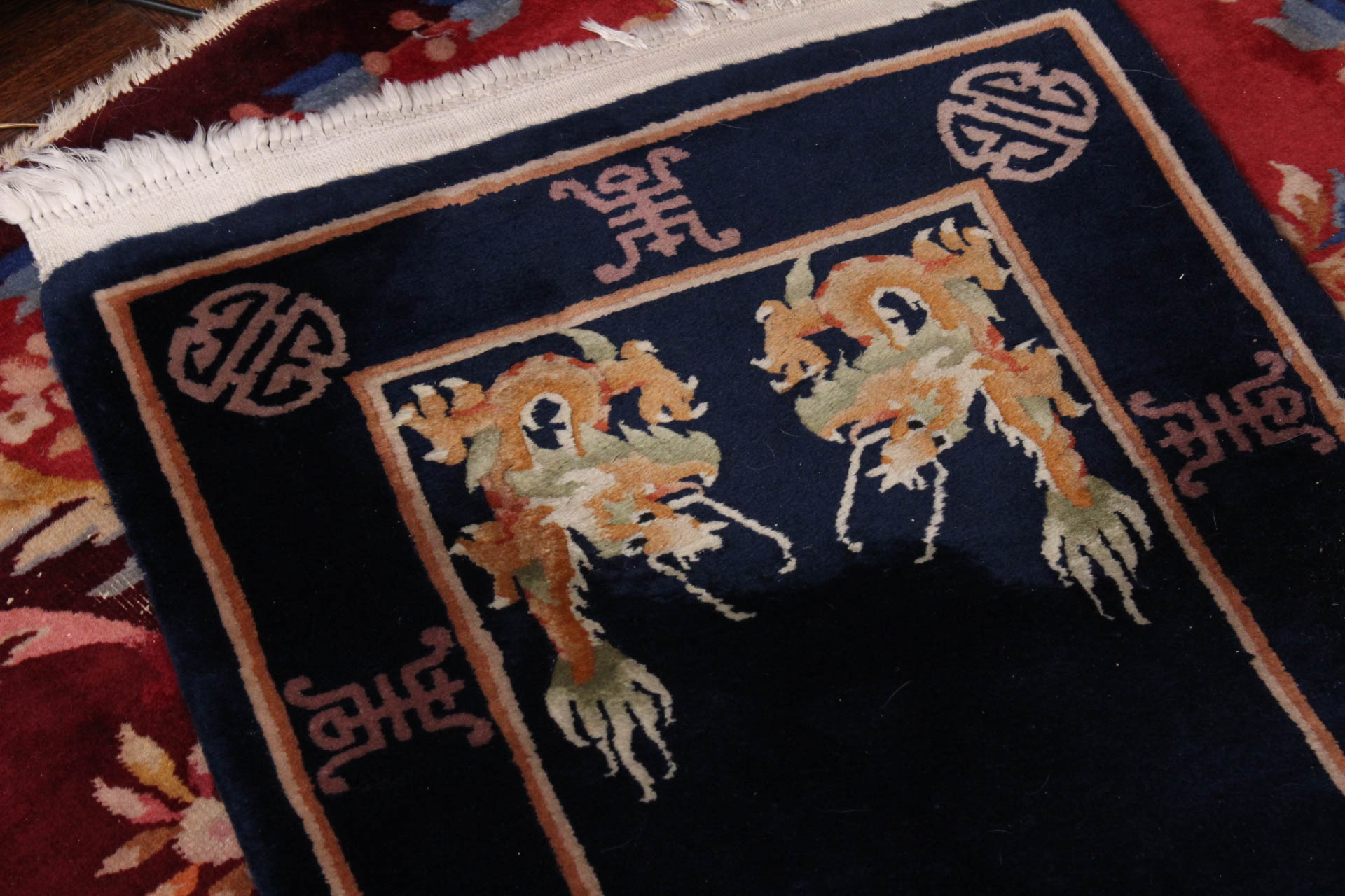 Hand-Knotted Chinese Dragon Carpet Runner