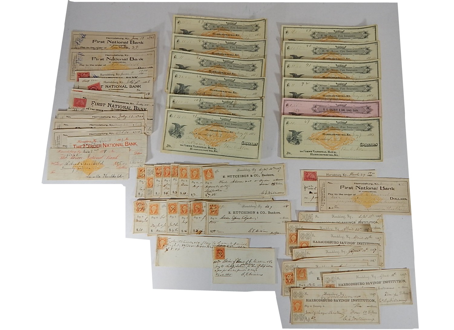Collection of Late 1800s Bank Receipts/Checks