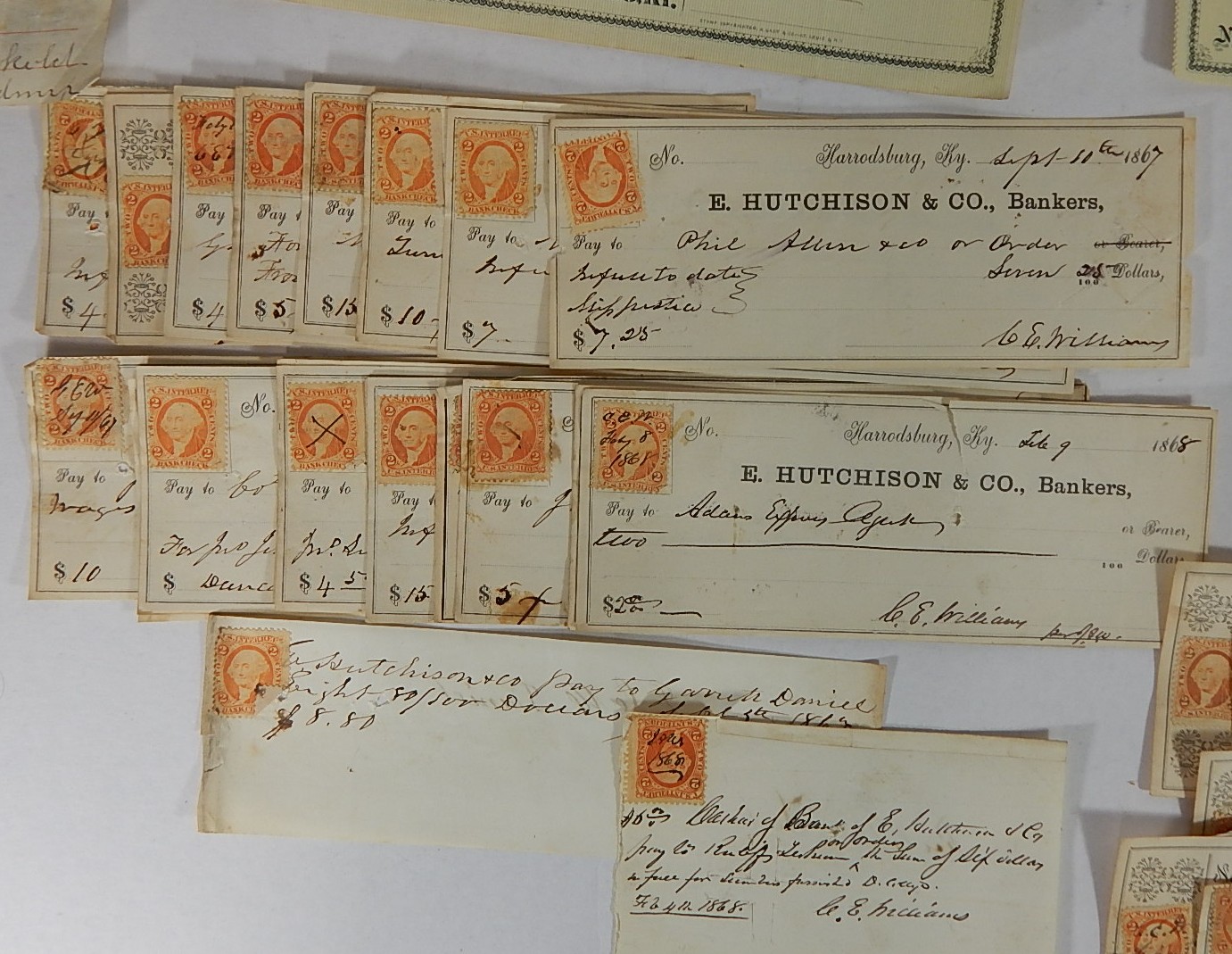 Collection of Late 1800s Bank Receipts/Checks
