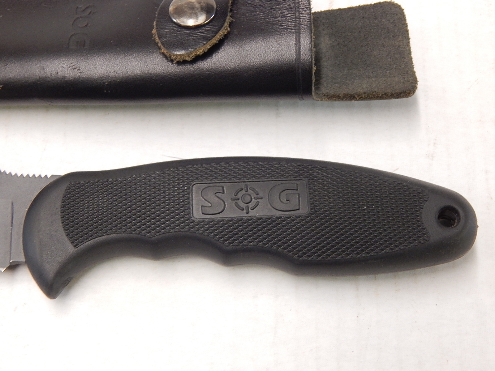 Sog Field Pup II Fixed Blade Knife with Leather Sheath