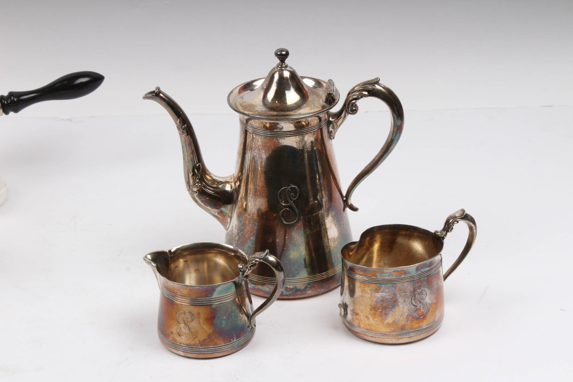 Vintage Silver Plate and Pewter Coffee and Tea Service Assortment