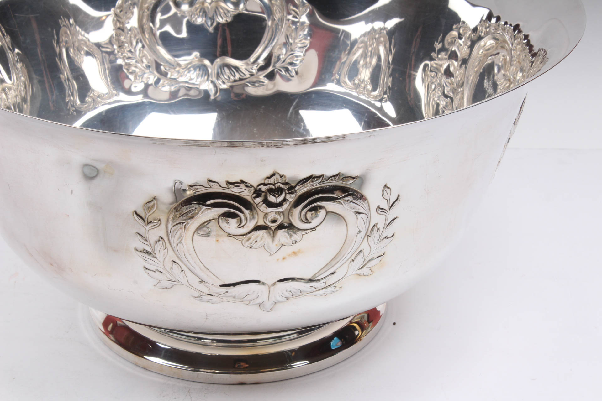 Vintage Webster Wilcox Silver Plate Punch Bowl and Cups