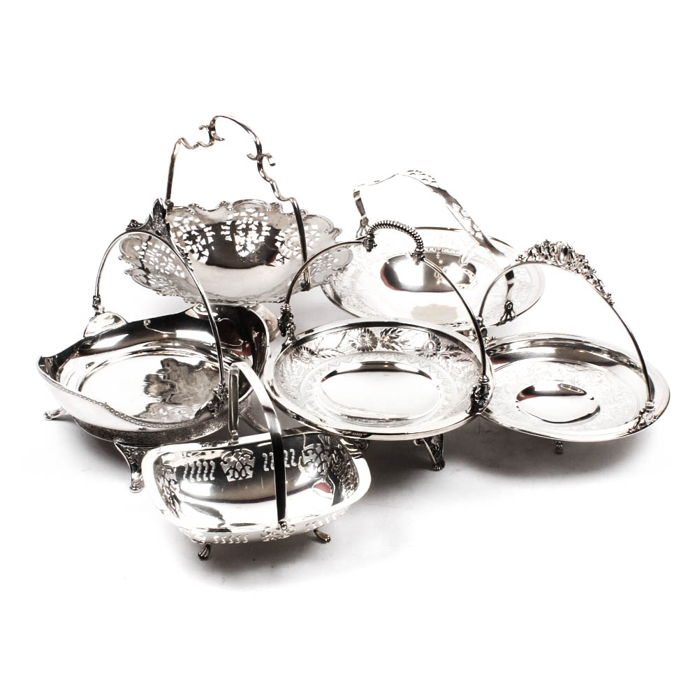 Vintage Silver Plate Bride's Basket Collection