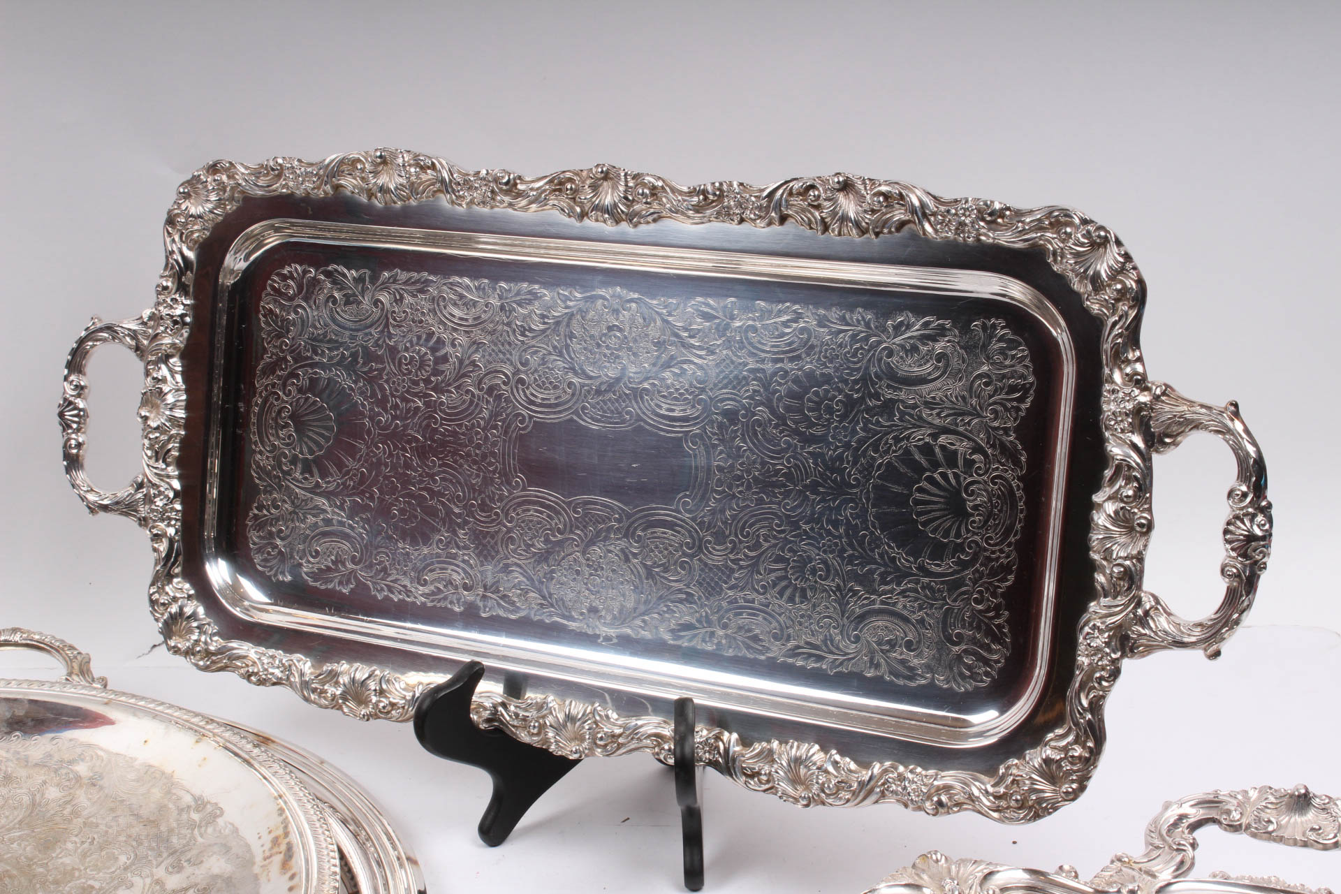 Five Vintage Silver Plate Serving Trays